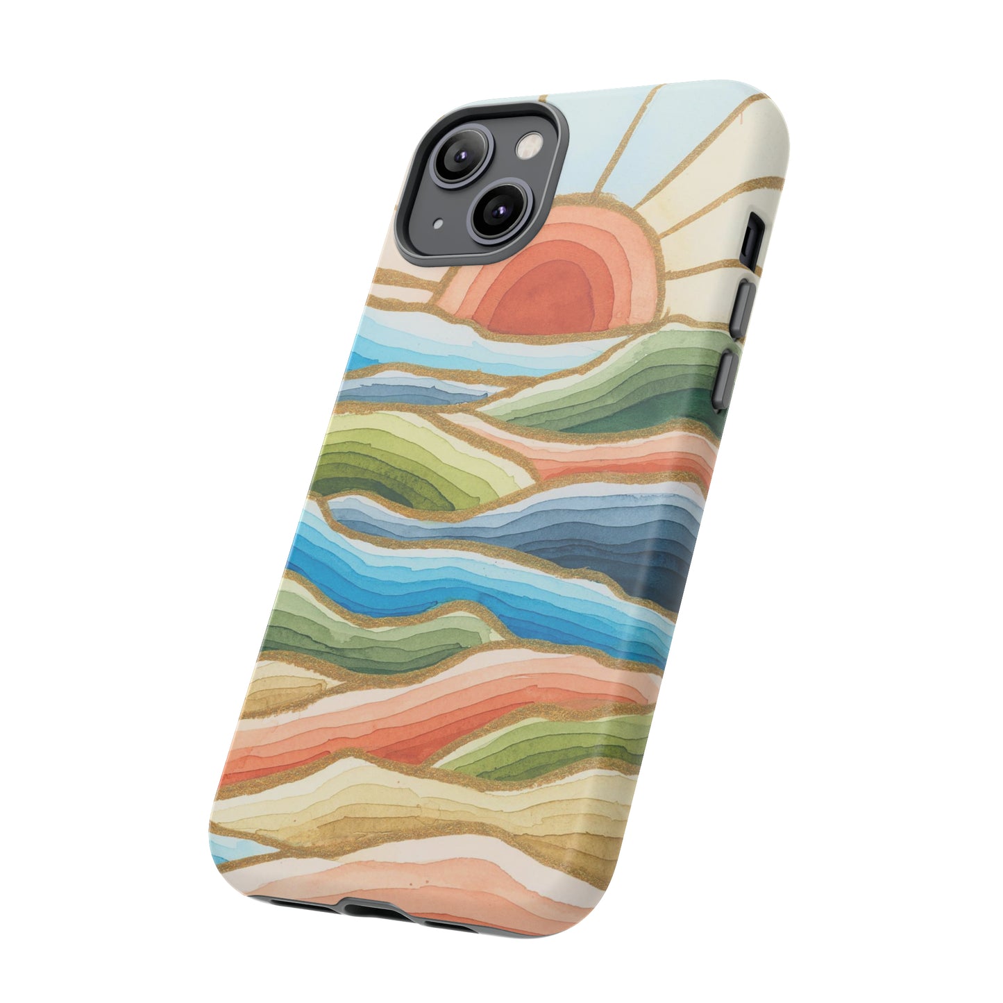 Tough Cell Phone Cases - Red Twilight Landscape