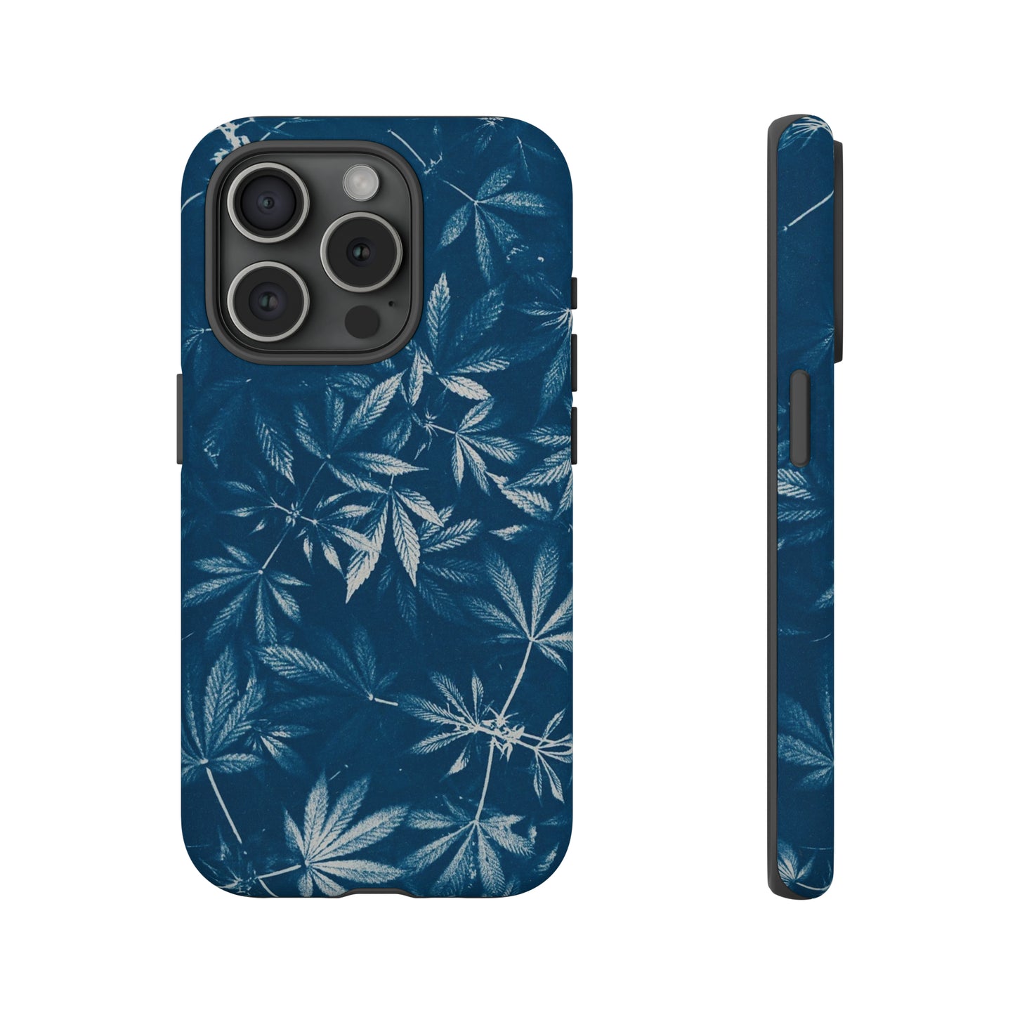 Tough Cell Phone Cases - Cannabis Field Cyanotype Print