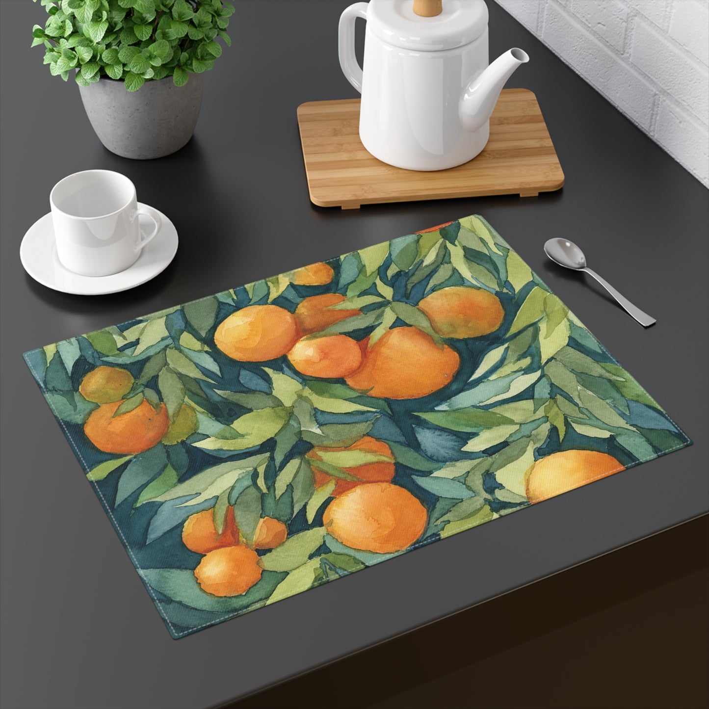 100% Cotton Placemat, 1 pc - Orange Grove