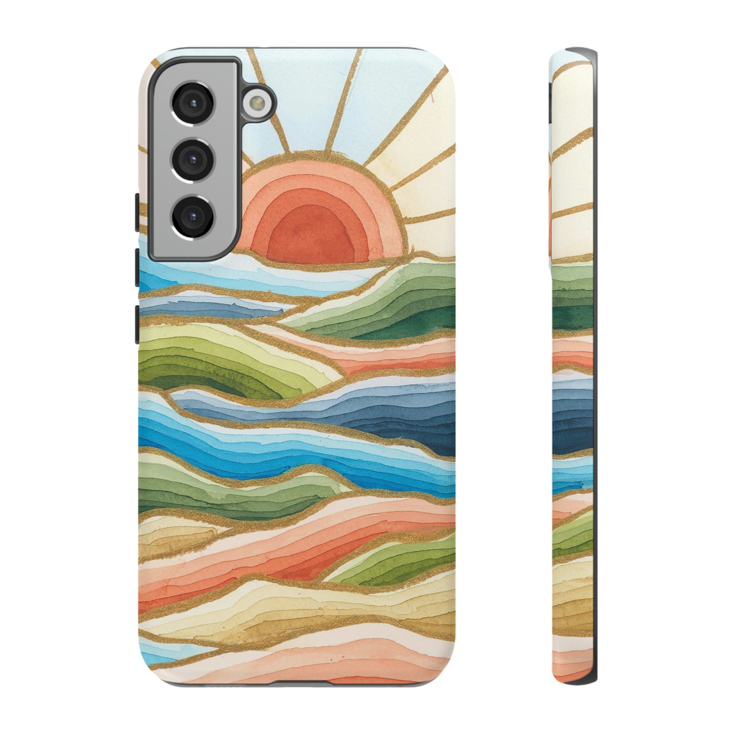 Tough Cell Phone Cases - Red Twilight Landscape