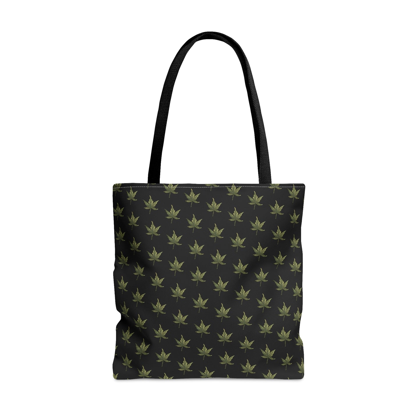 Tote Bag (3 sizes!) - Mini Cannabis Leaf Print on Black