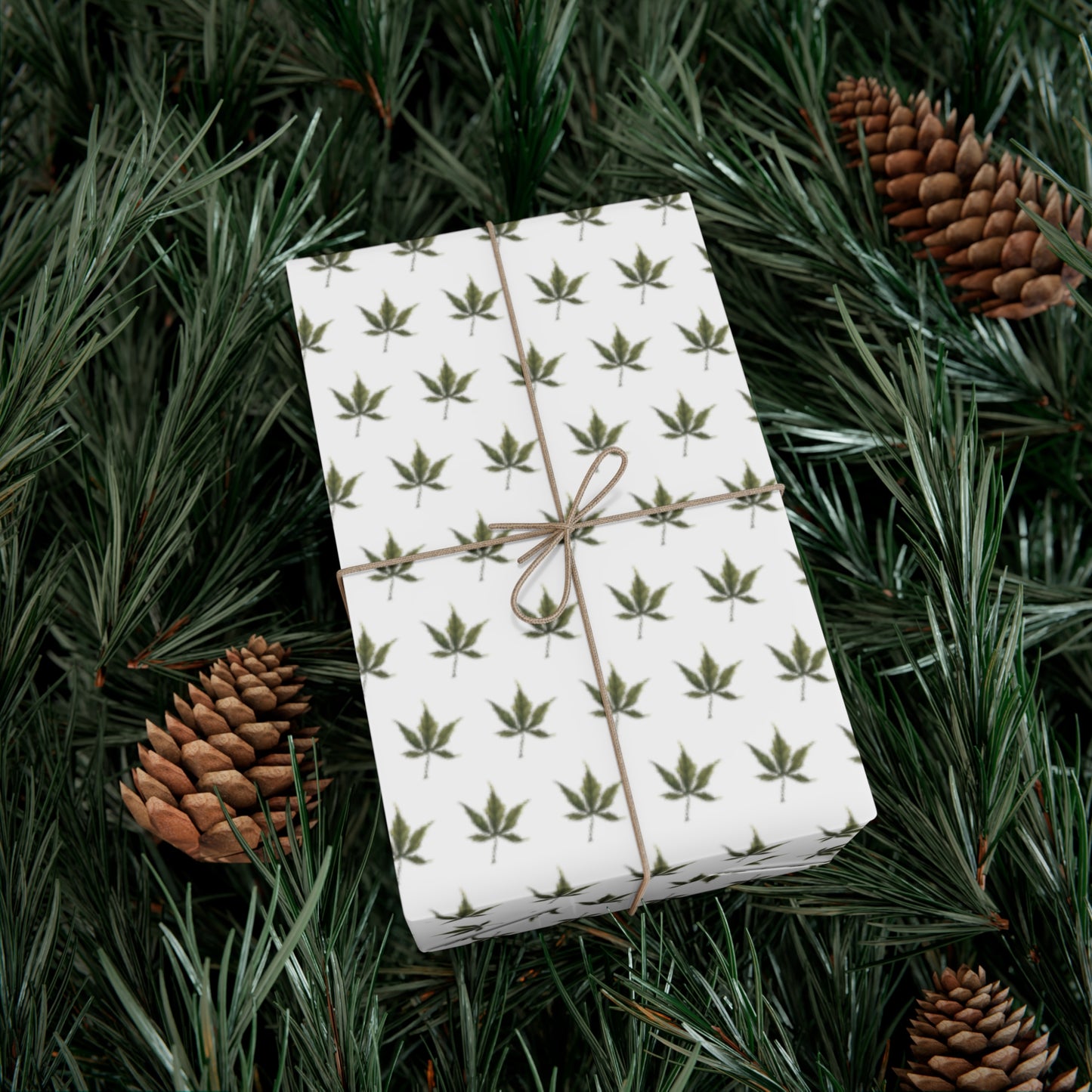 Gift Wrap Papers - Mini Cannabis Leaf Print Wrapping Paper Sheets