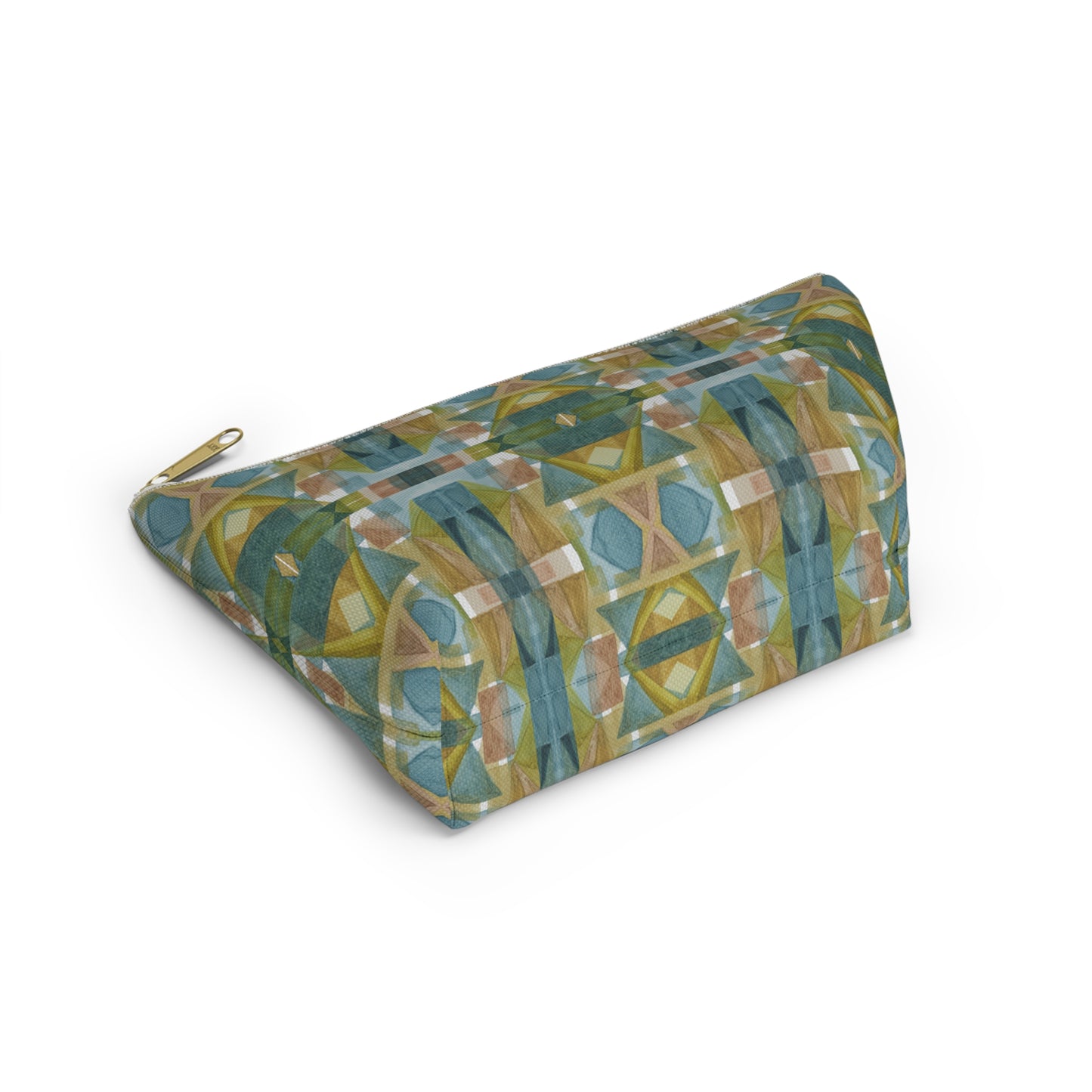 Roomy Accessory Pouch - Painterly Plaid, Cool Colors