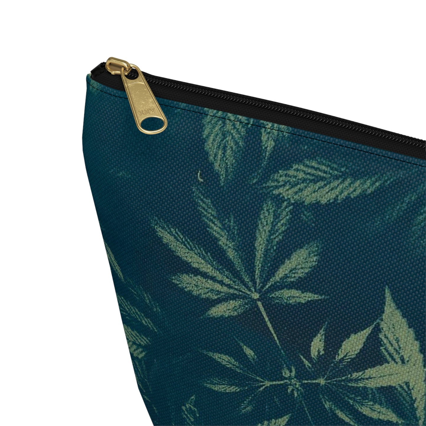 Roomy Accessory Pouch - Cyanotype on Green