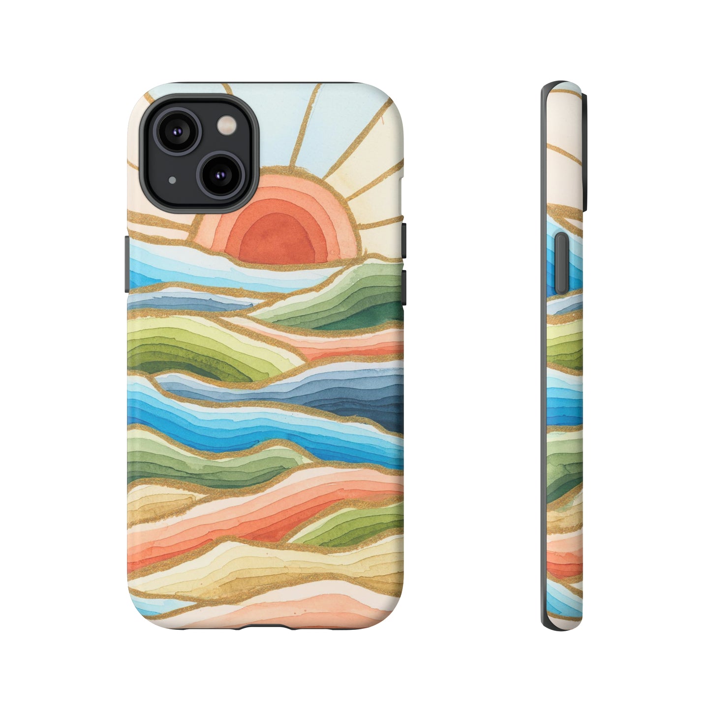 Tough Cell Phone Cases - Red Twilight Landscape