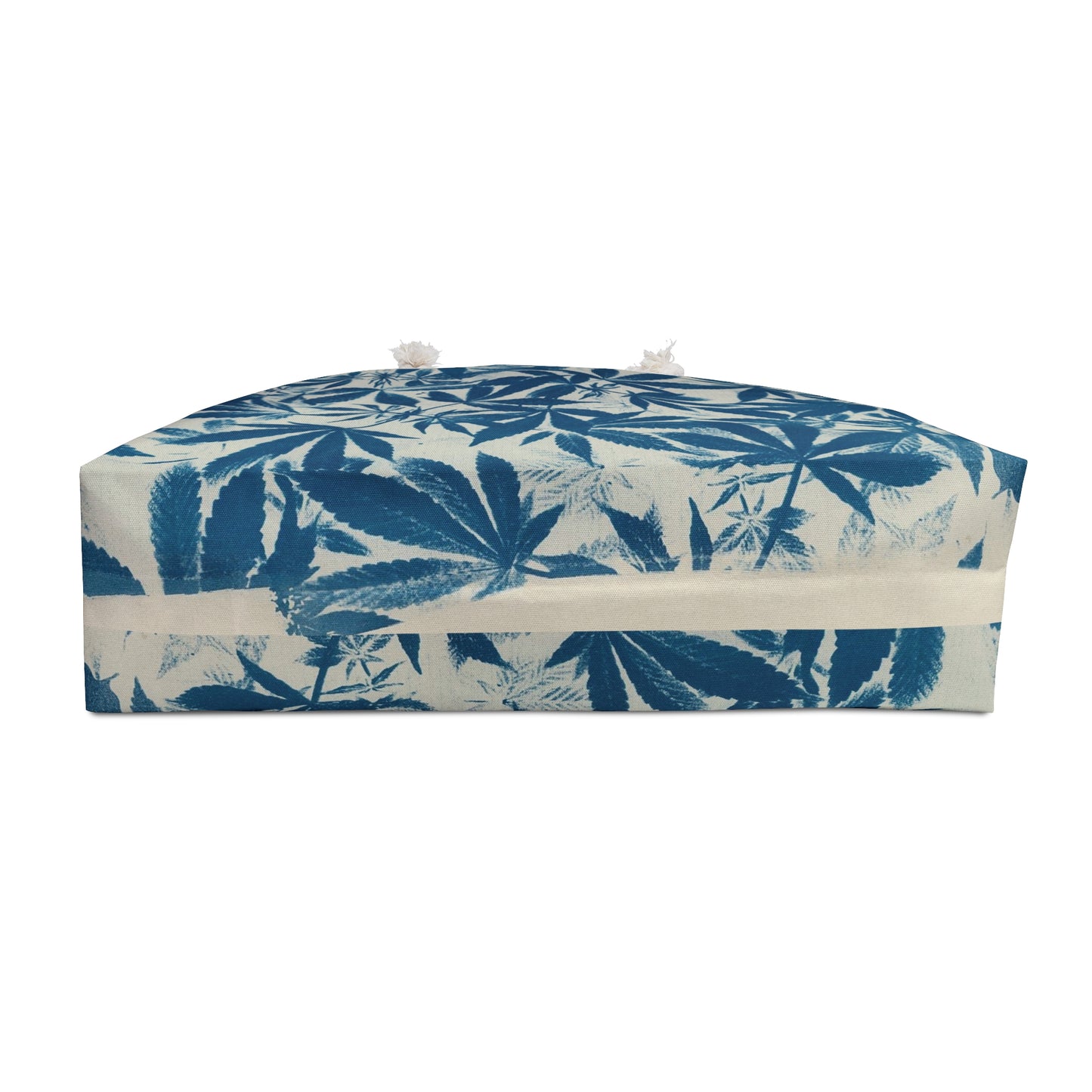 Oversized Weekender Bag - Cannabis Field Cyanotype on Ivory Print