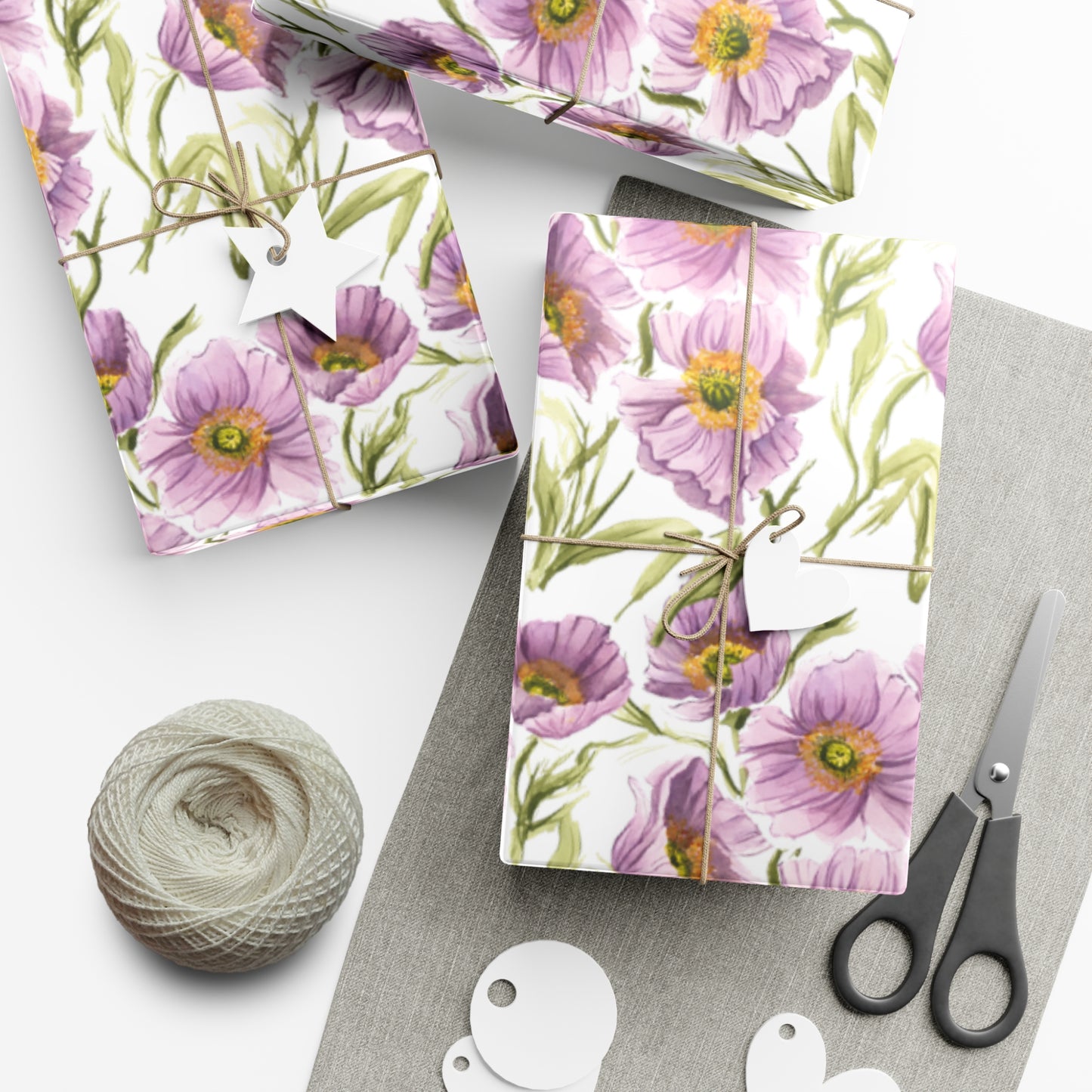 Gift Wrap Papers - Lilac Poppies Wrapping Paper