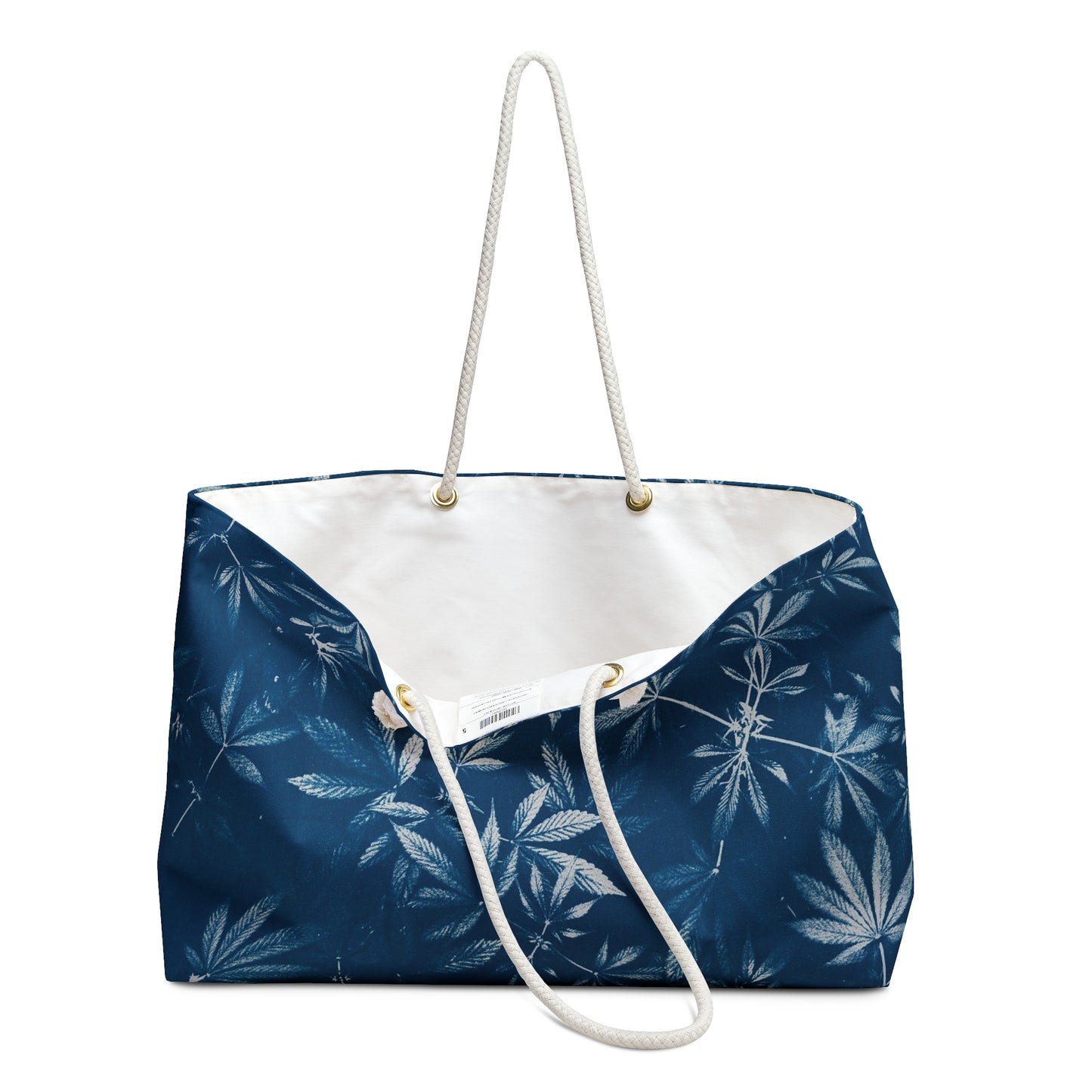 Oversized Weekender Bag - Cannabis Field Cyanotype Print 3