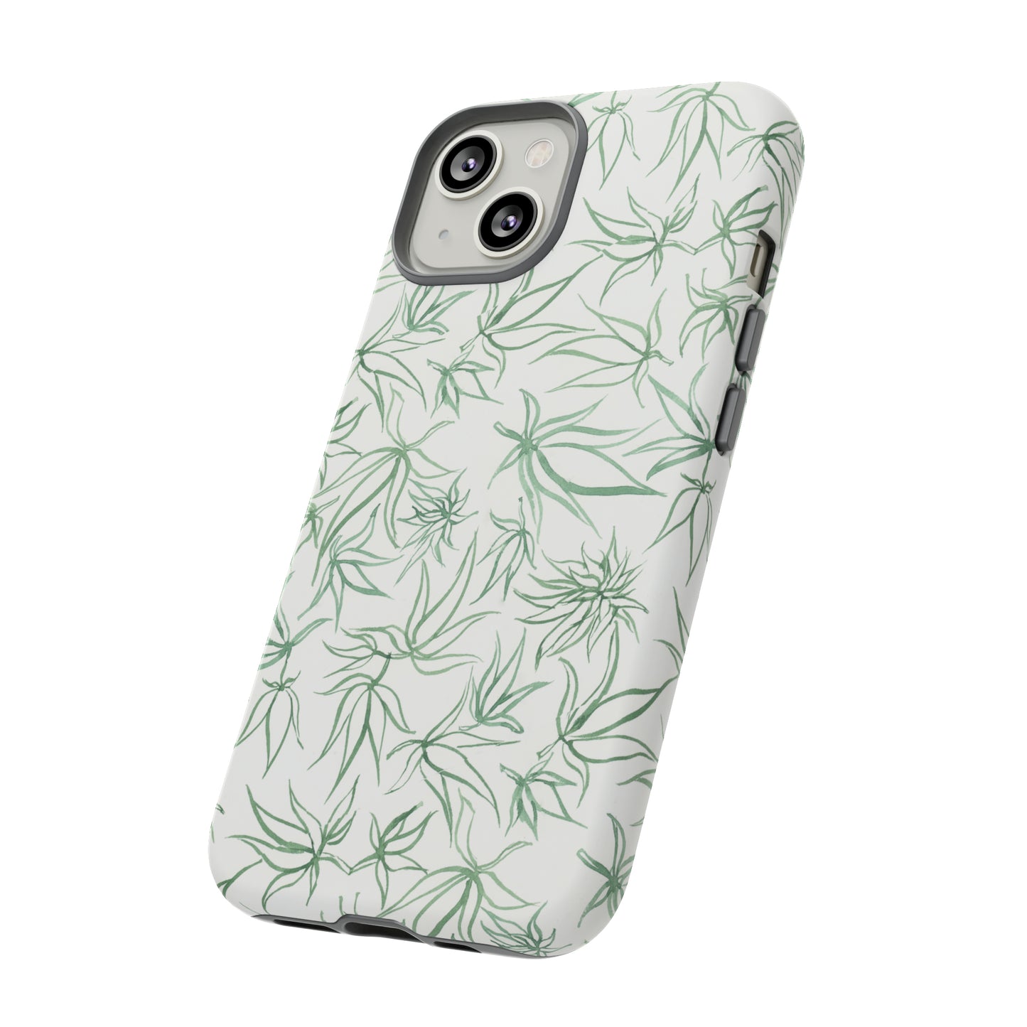 Tough Cell Phone Cases - Cannabis Sketches in Green