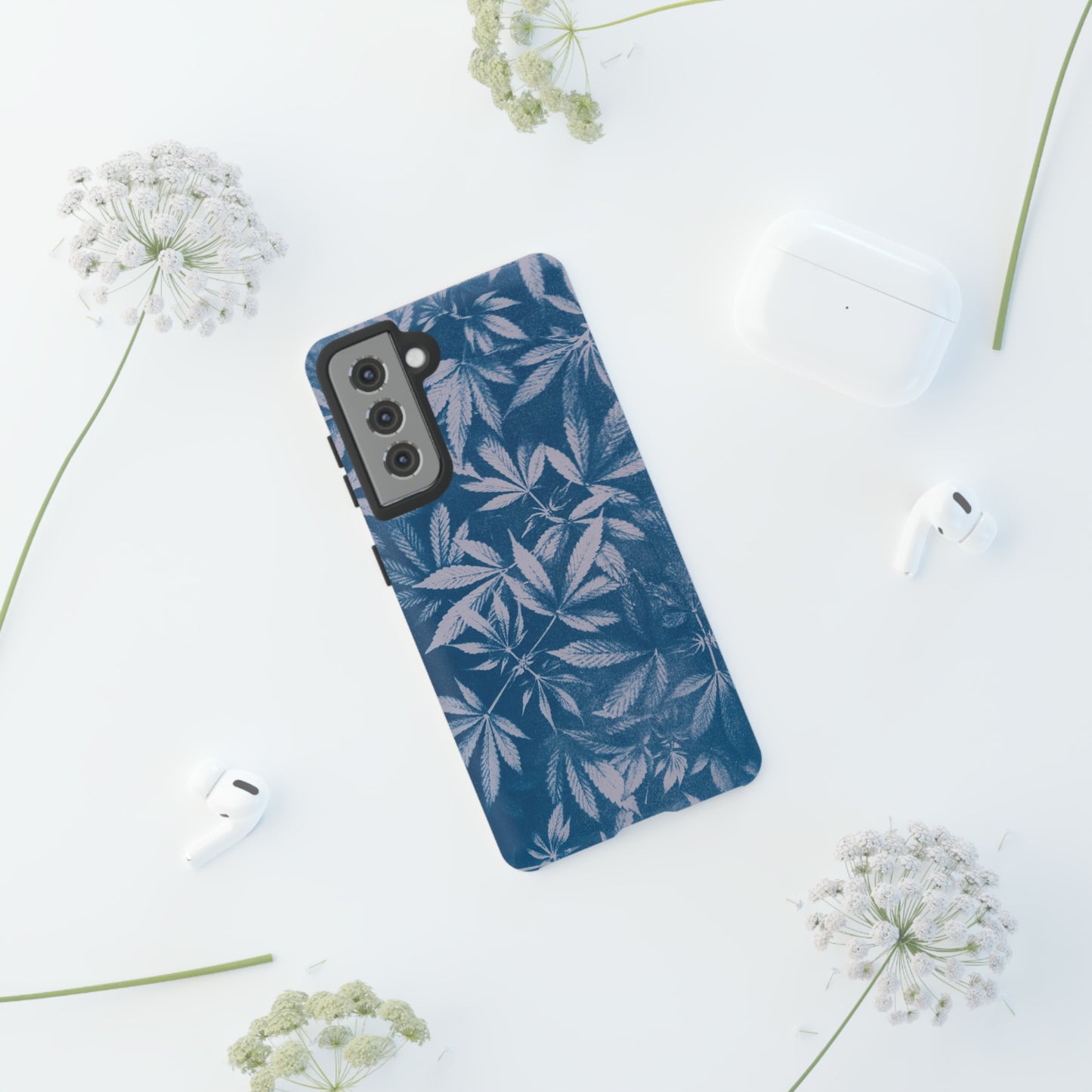 Tough Cell Phone Cases - Cyanotype on Lavender Print