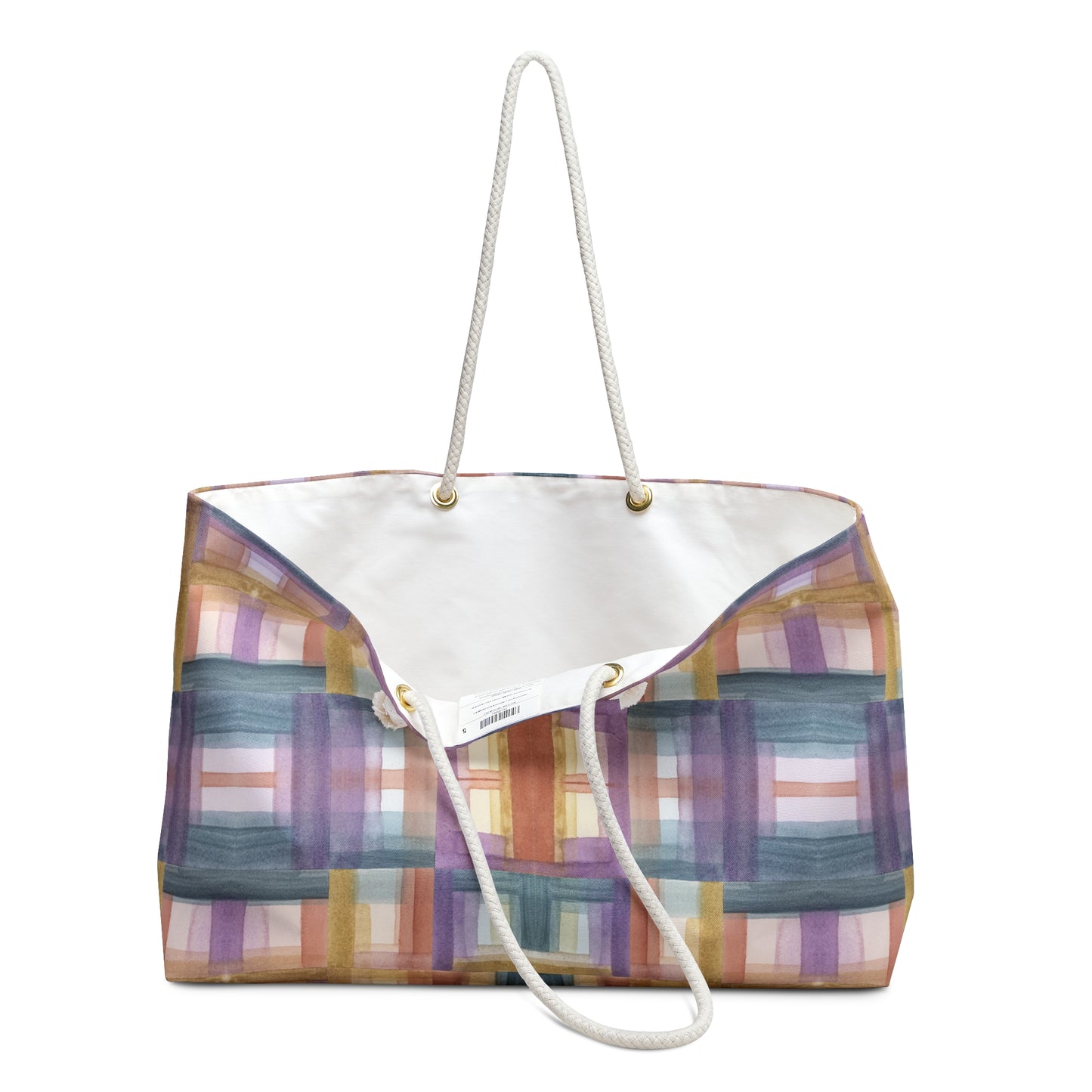 Oversized Weekender Bag - Painterly Plaid