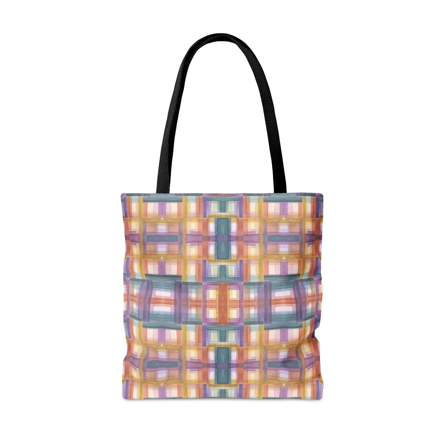 Tote Bag - Painterly Plaid, Warm Tones