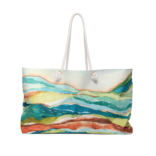 Oversized Weekender Bag - Watercolor Mountains