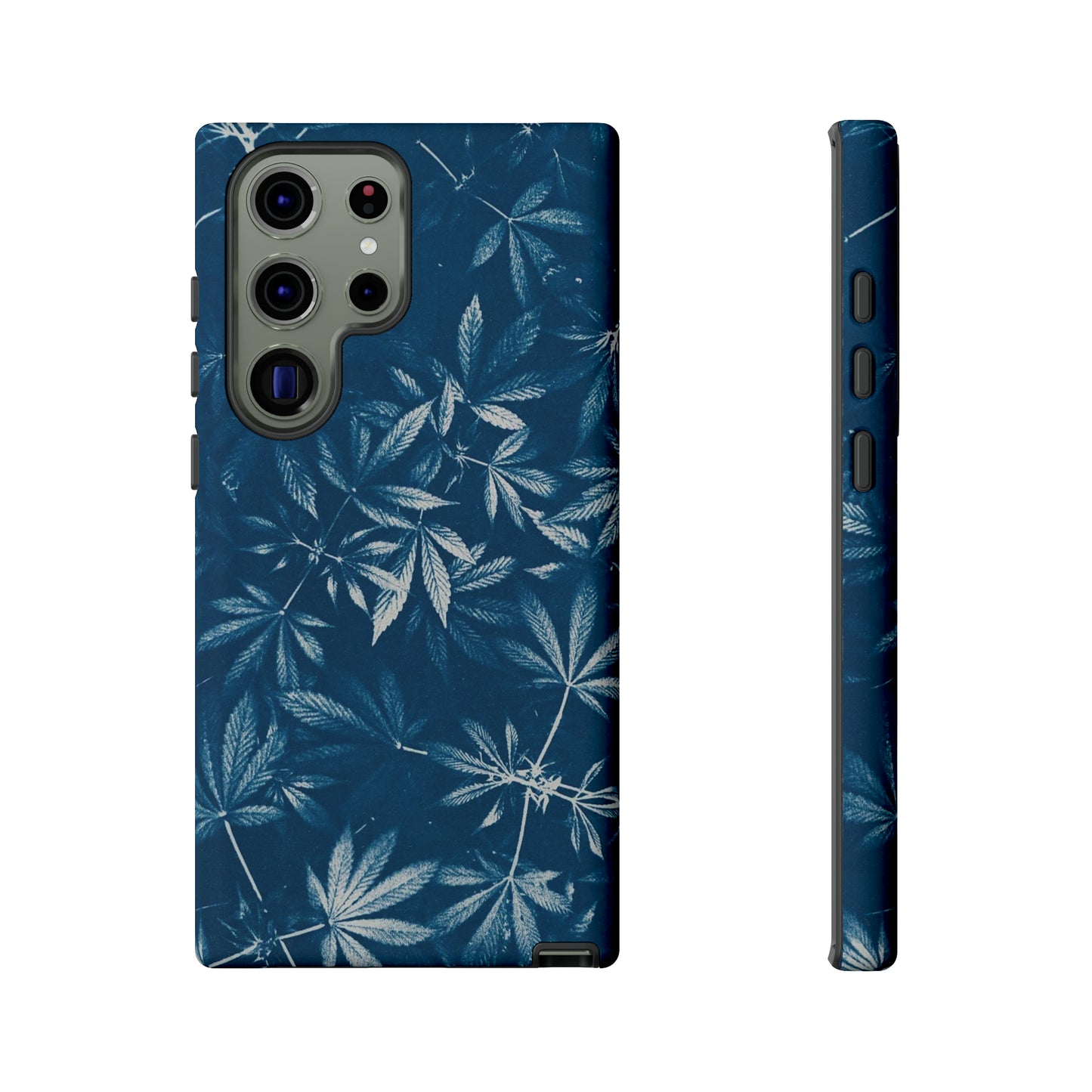 Tough Cell Phone Cases - Cannabis Field Cyanotype Print