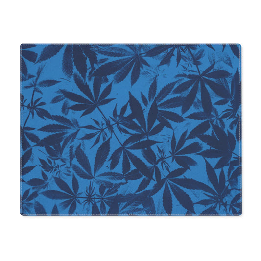 100% Cotton Placemat, 1pc - Cyanotype on Bold Blue