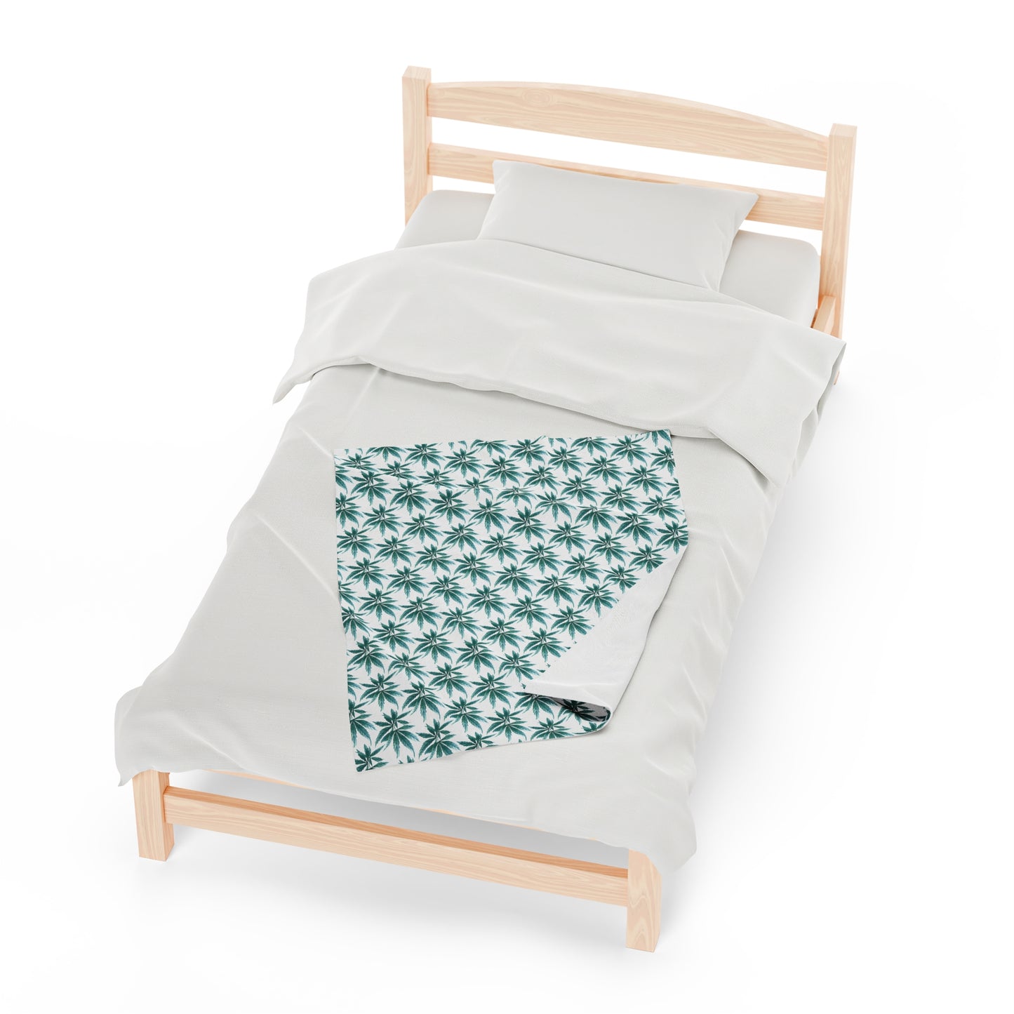 Velveteen Plush Blanket - Teal Dreamleaf