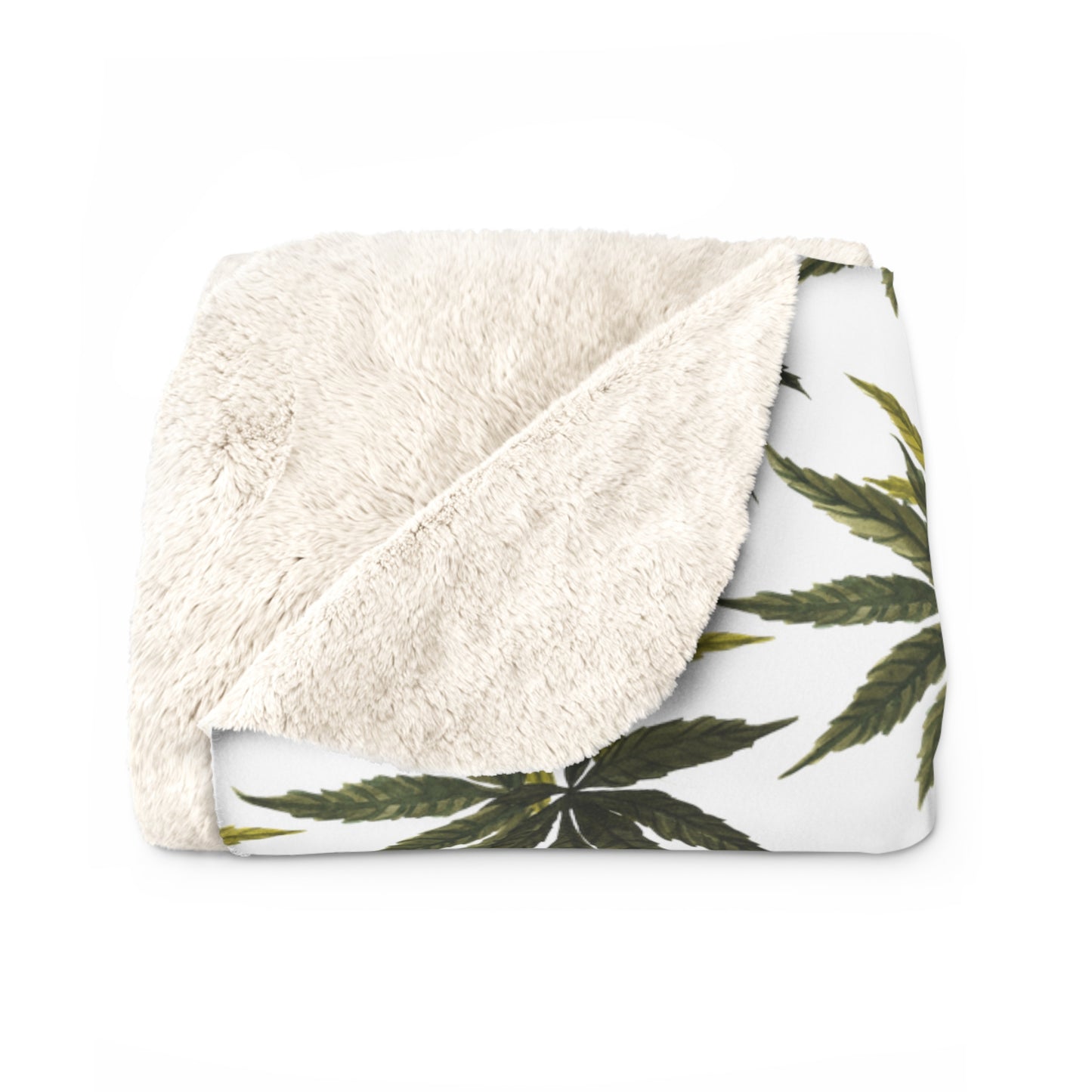 Sherpa Fleece Blanket - Olive Smoke