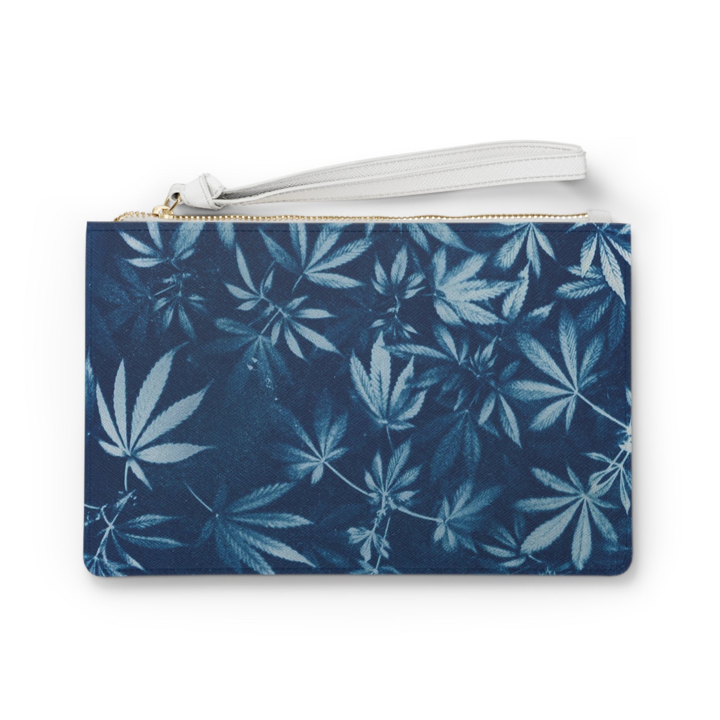 Vegan Leather Clutch Bag - Cyanotype Print 1