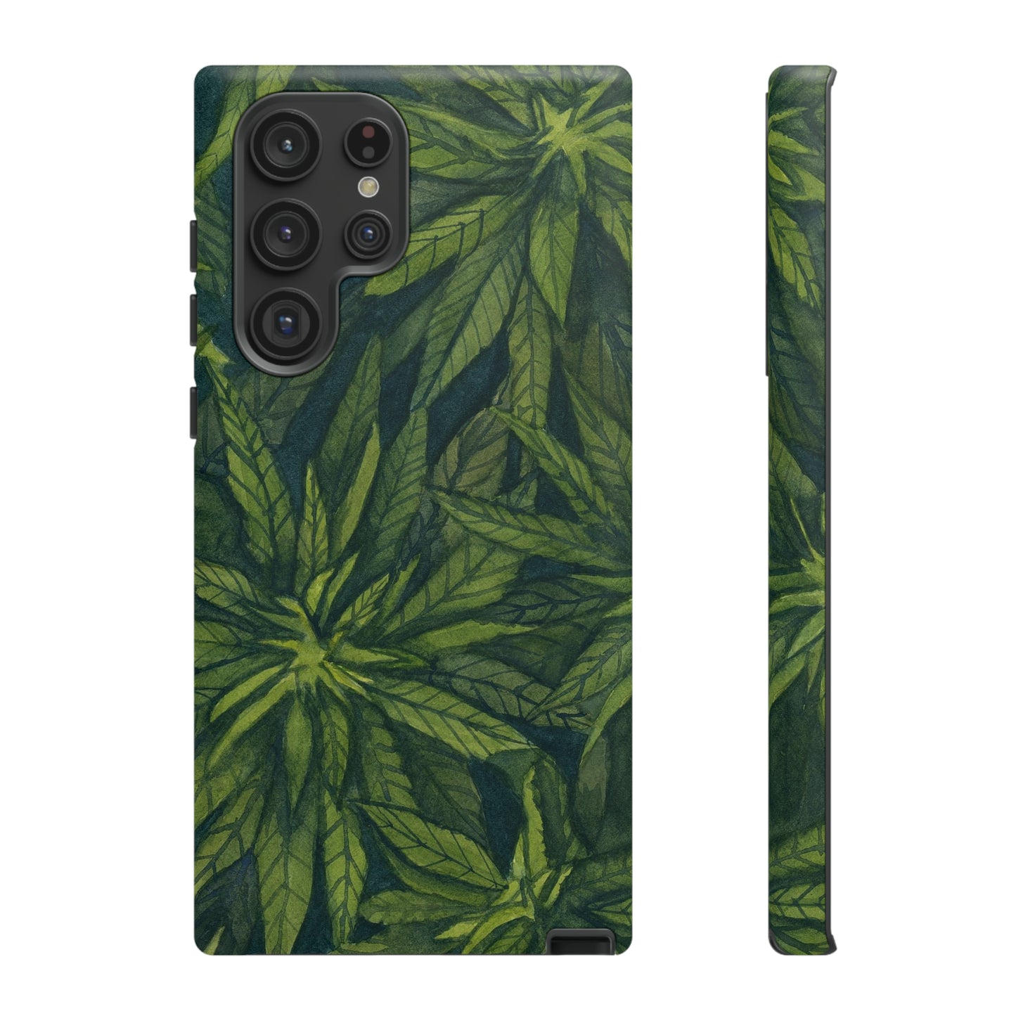 Tough Cell Phone Cases - Watercolor Cannabis Field