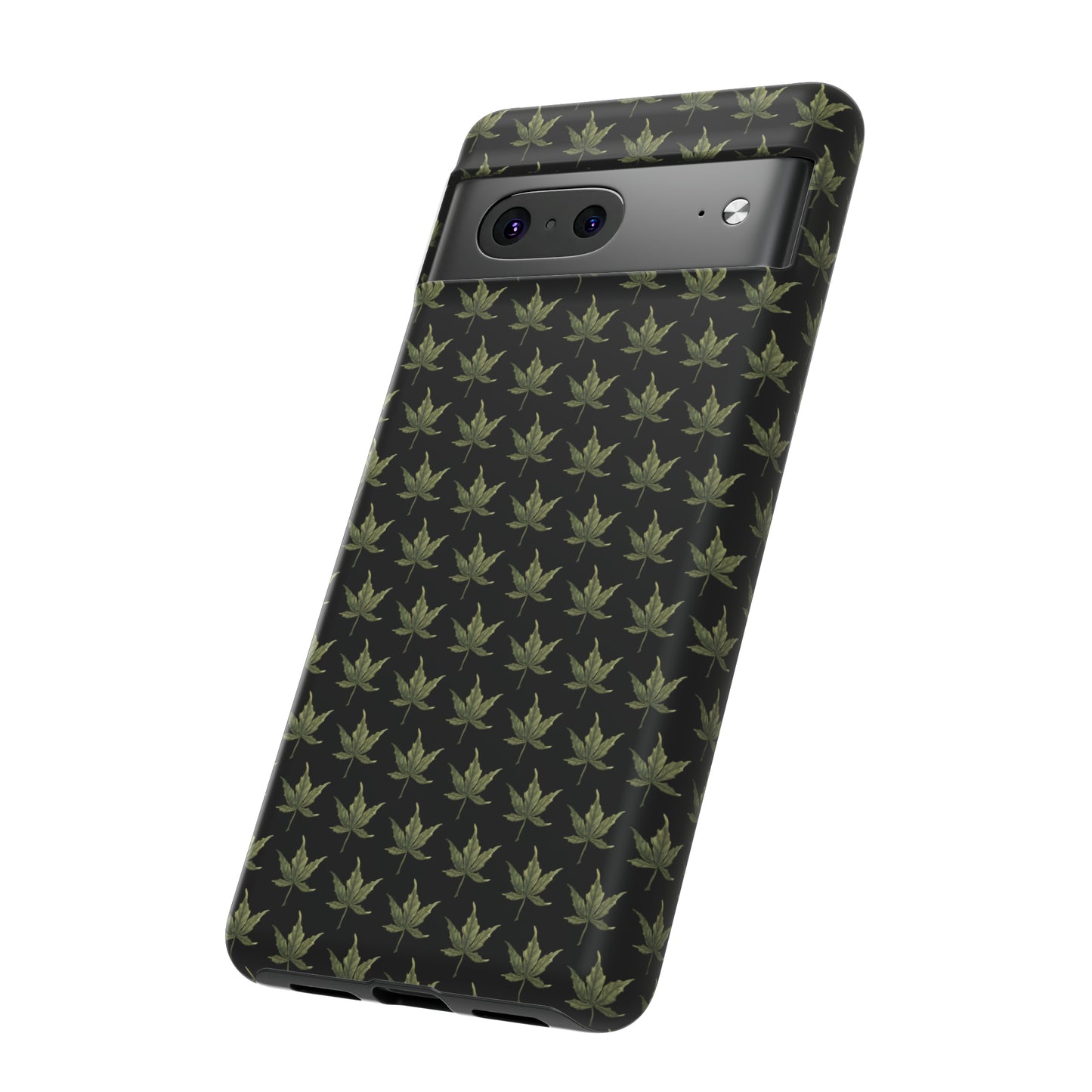 Tough Cell Phone Cases - Mini Cannabis Leaf on Black