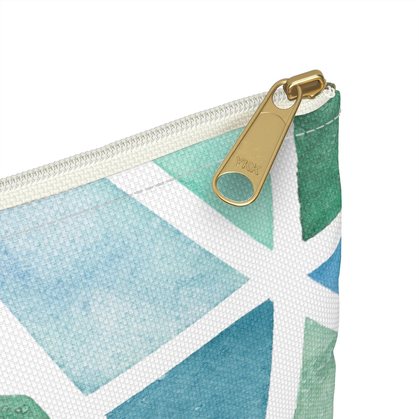 Flat Accessory Pouch - Geo Blues & Greens