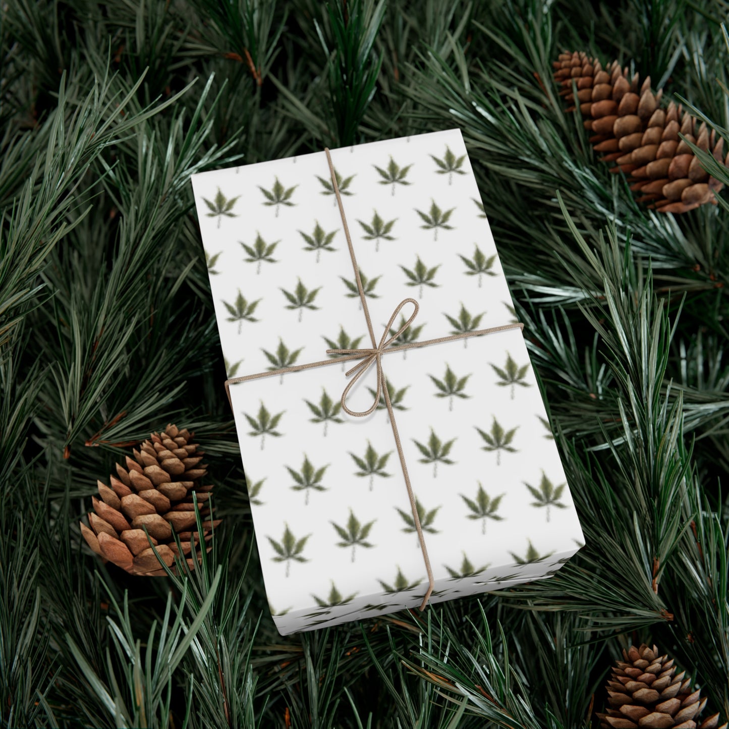 Gift Wrap Papers - Mini Cannabis Leaf Print Wrapping Paper Sheets