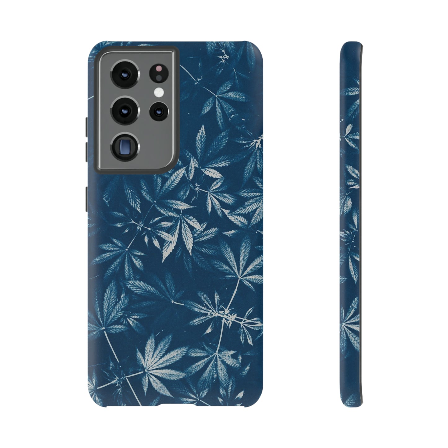 Tough Cell Phone Cases - Cannabis Field Cyanotype Print