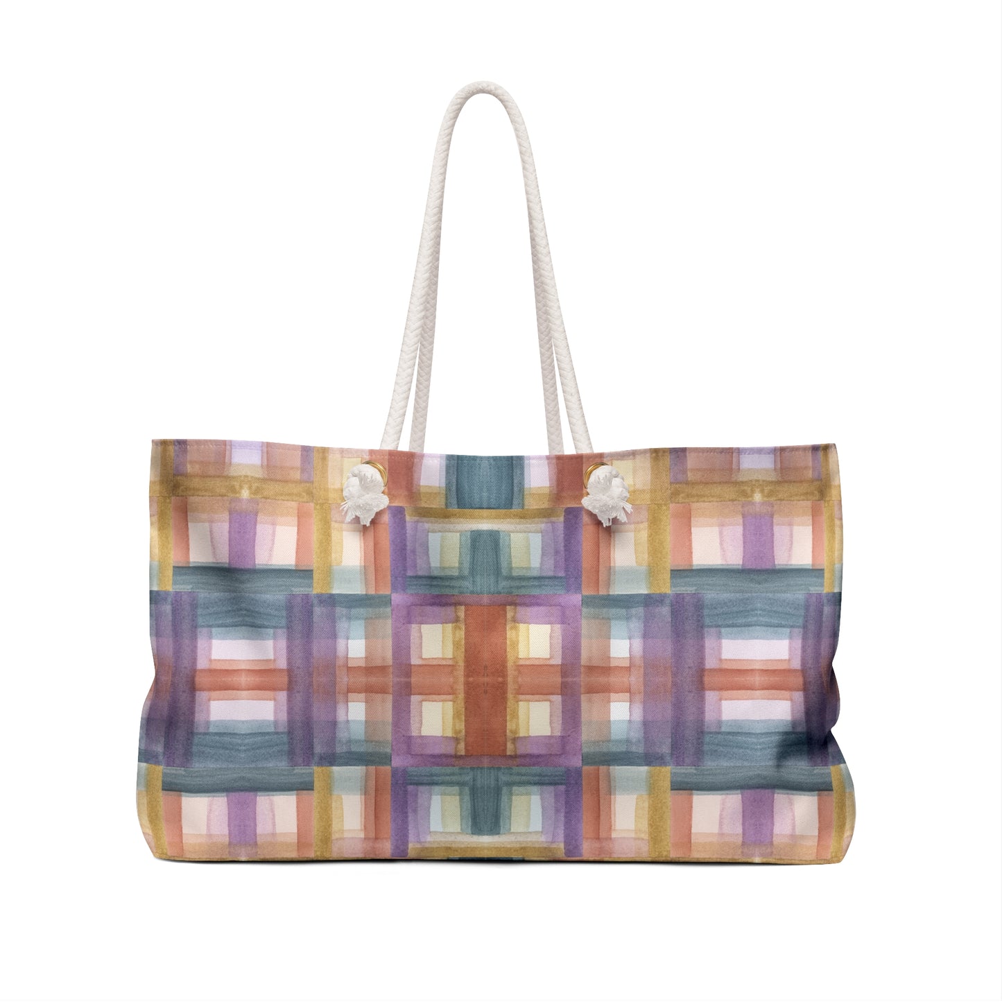 Oversized Weekender Bag - Painterly Plaid