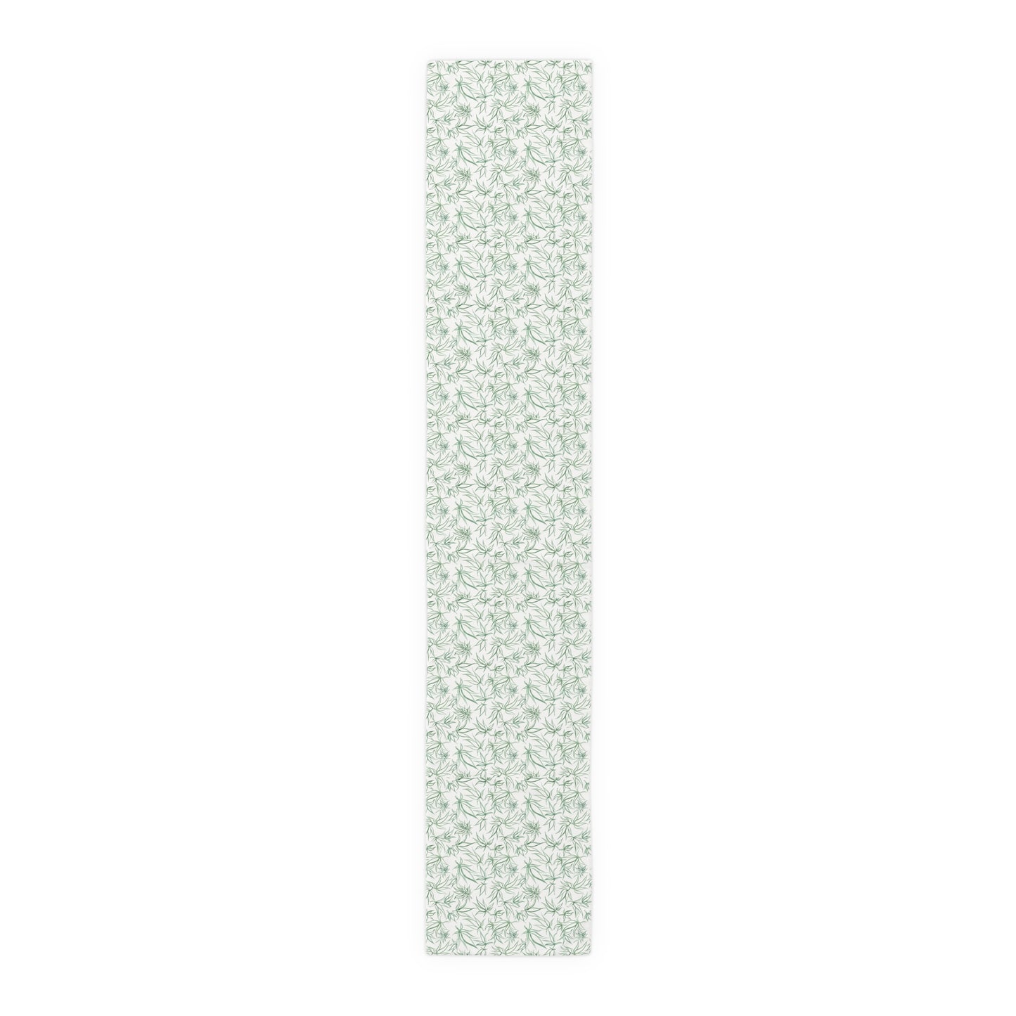 Table Runner 100% Cotton - Cannabis Sketches in Green