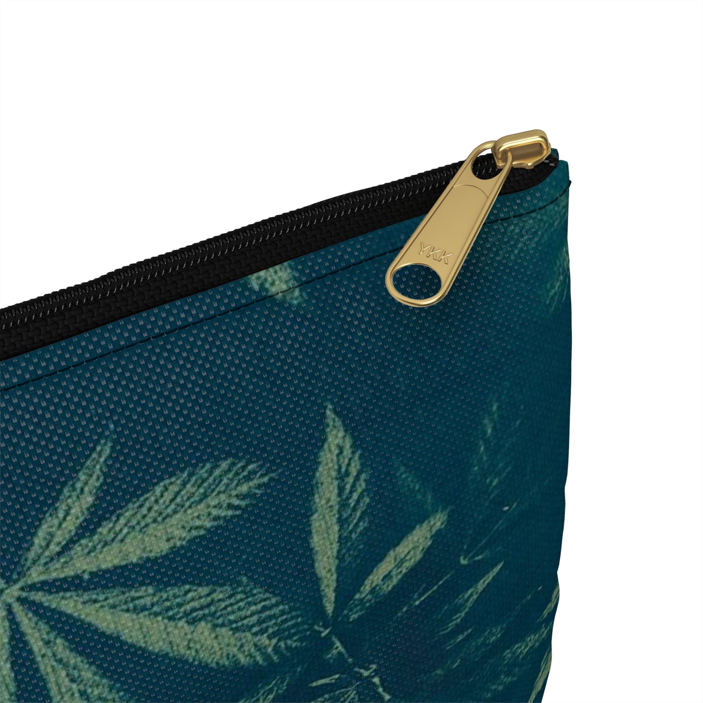 Flat Accessory Pouch - Cyanotype on Olive Print