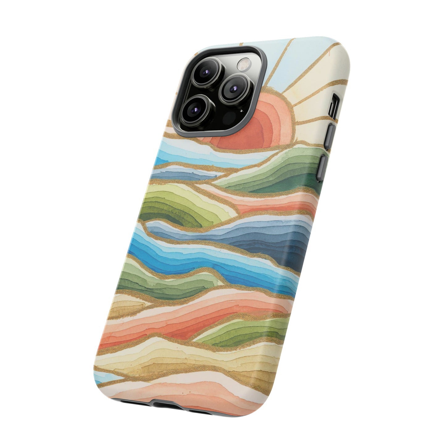 Tough Cell Phone Cases - Red Twilight Landscape