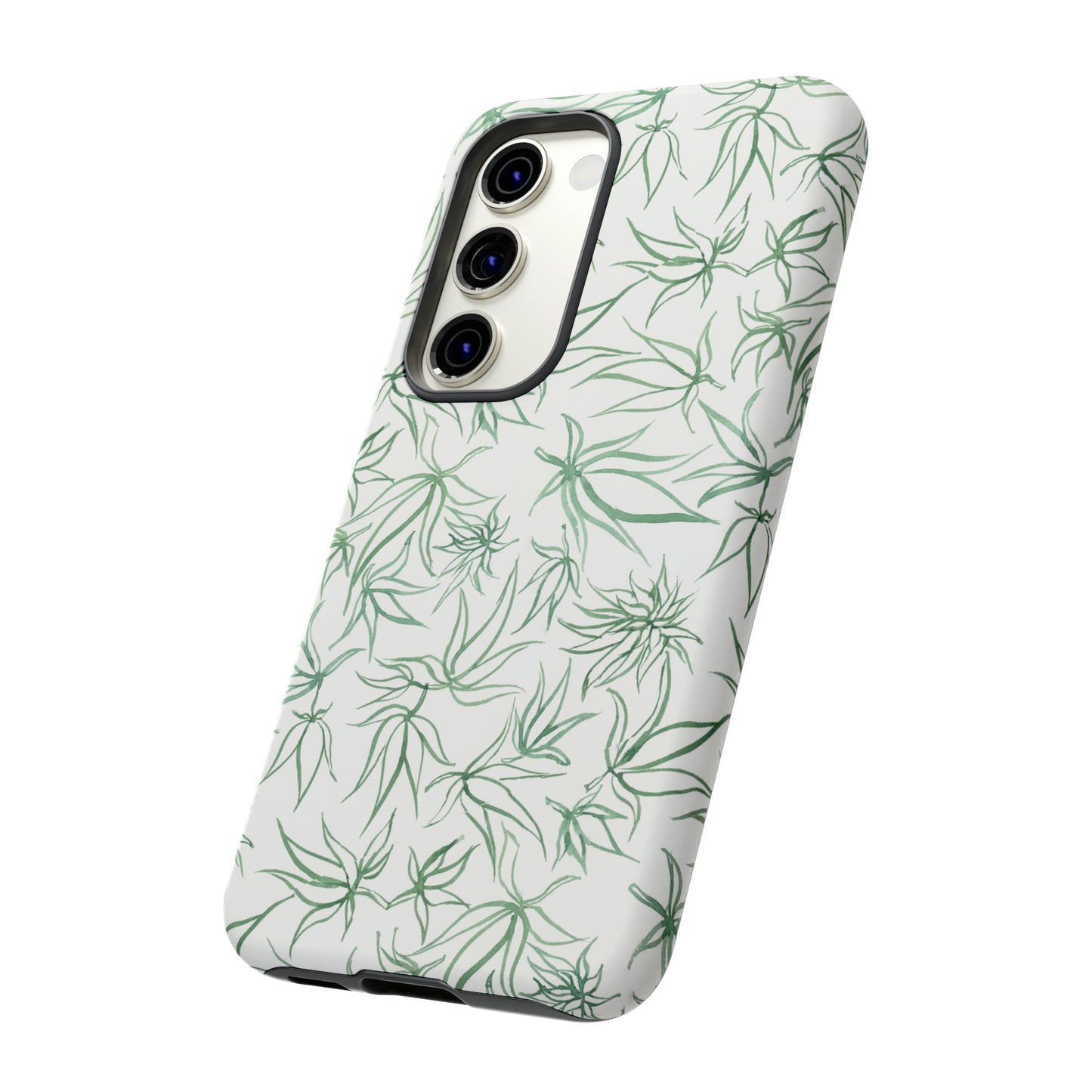 Tough Cell Phone Cases - Cannabis Sketches in Green