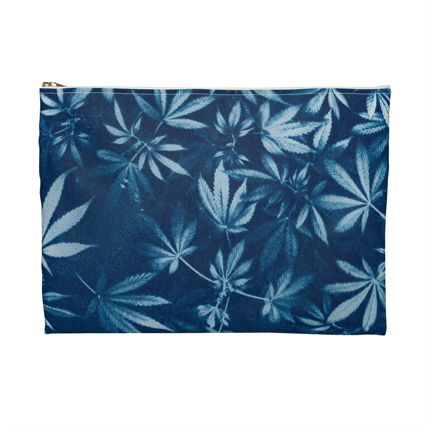 Flat Accessory Pouch - Cannabis Field Cyanotype Print 1