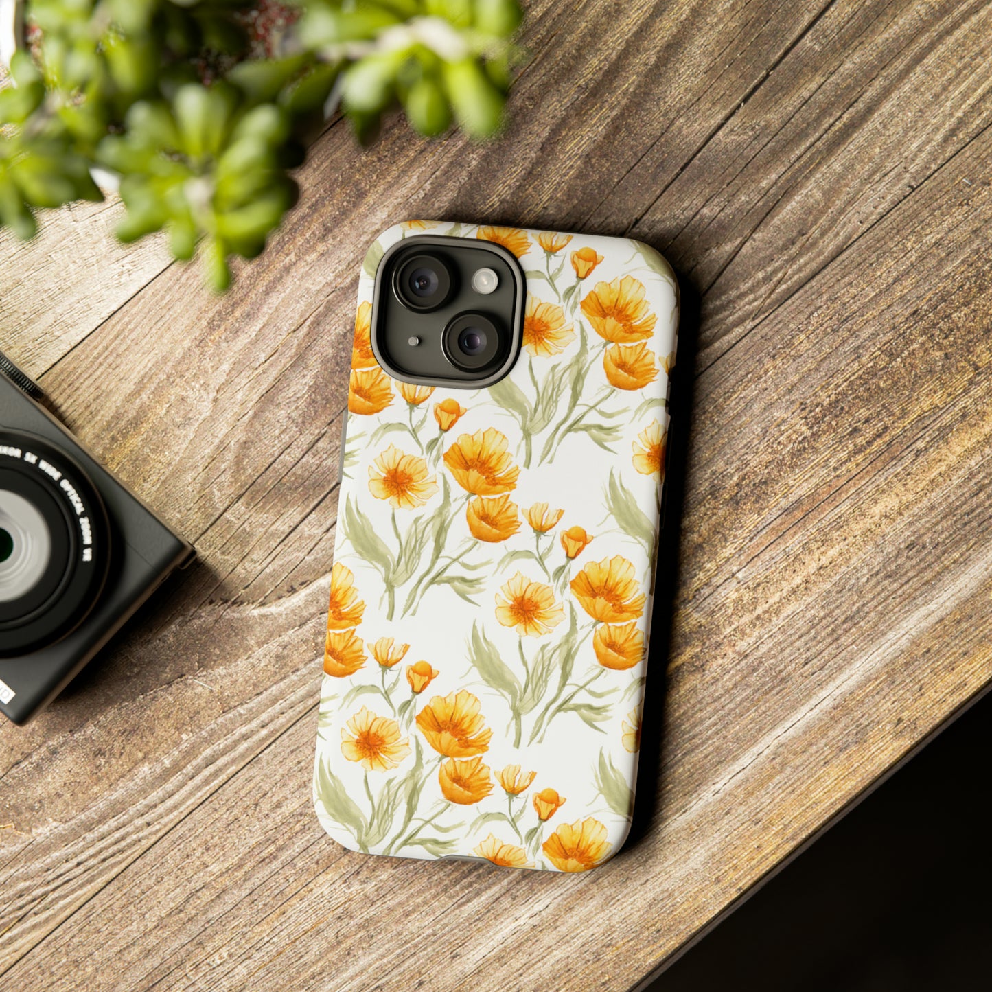 Tough Cell Phone Cases - Golden Poppies Print