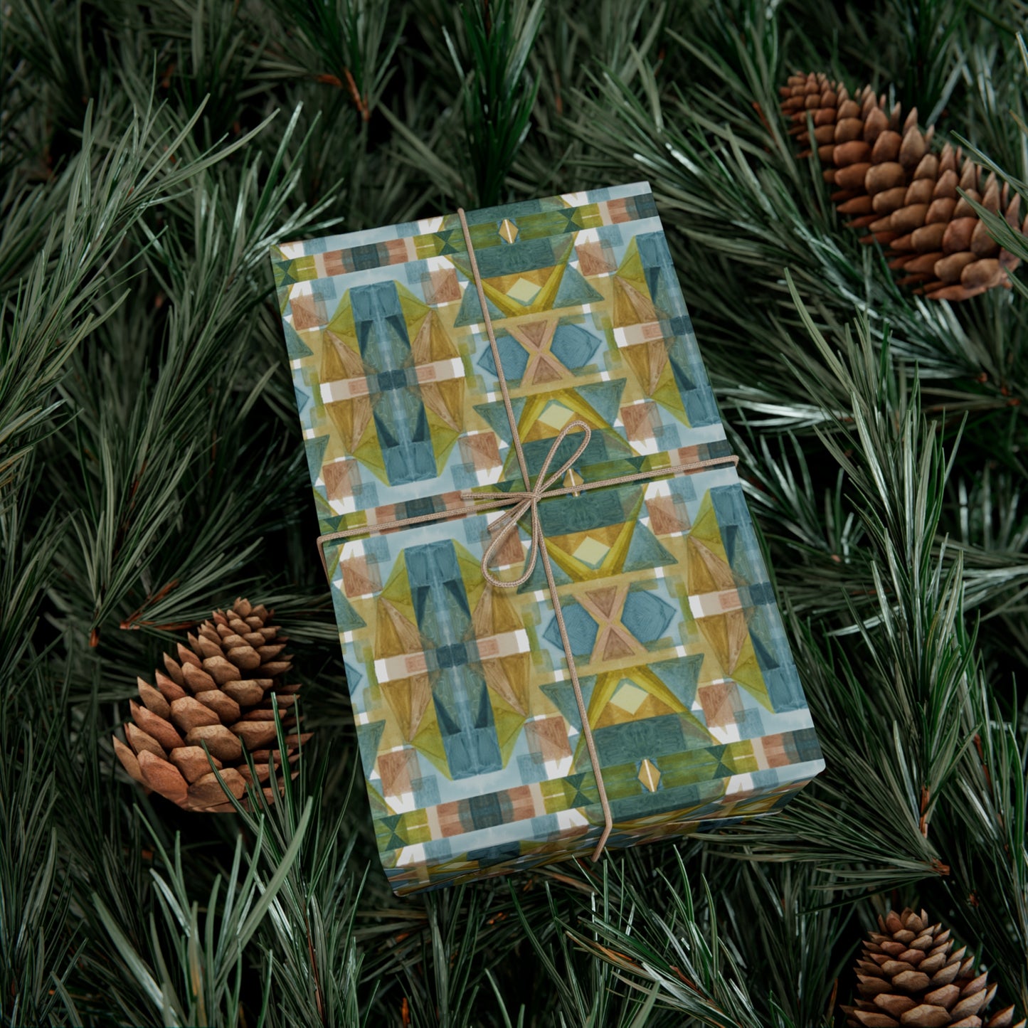 Gift Wrap Papers - Painterly Plaid, Cool Colors Wrapping Paper