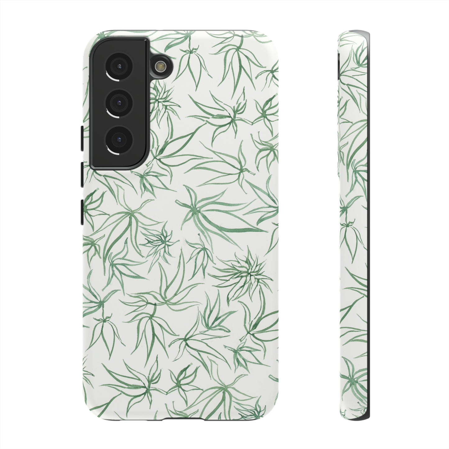 Tough Cell Phone Cases - Cannabis Sketches in Green