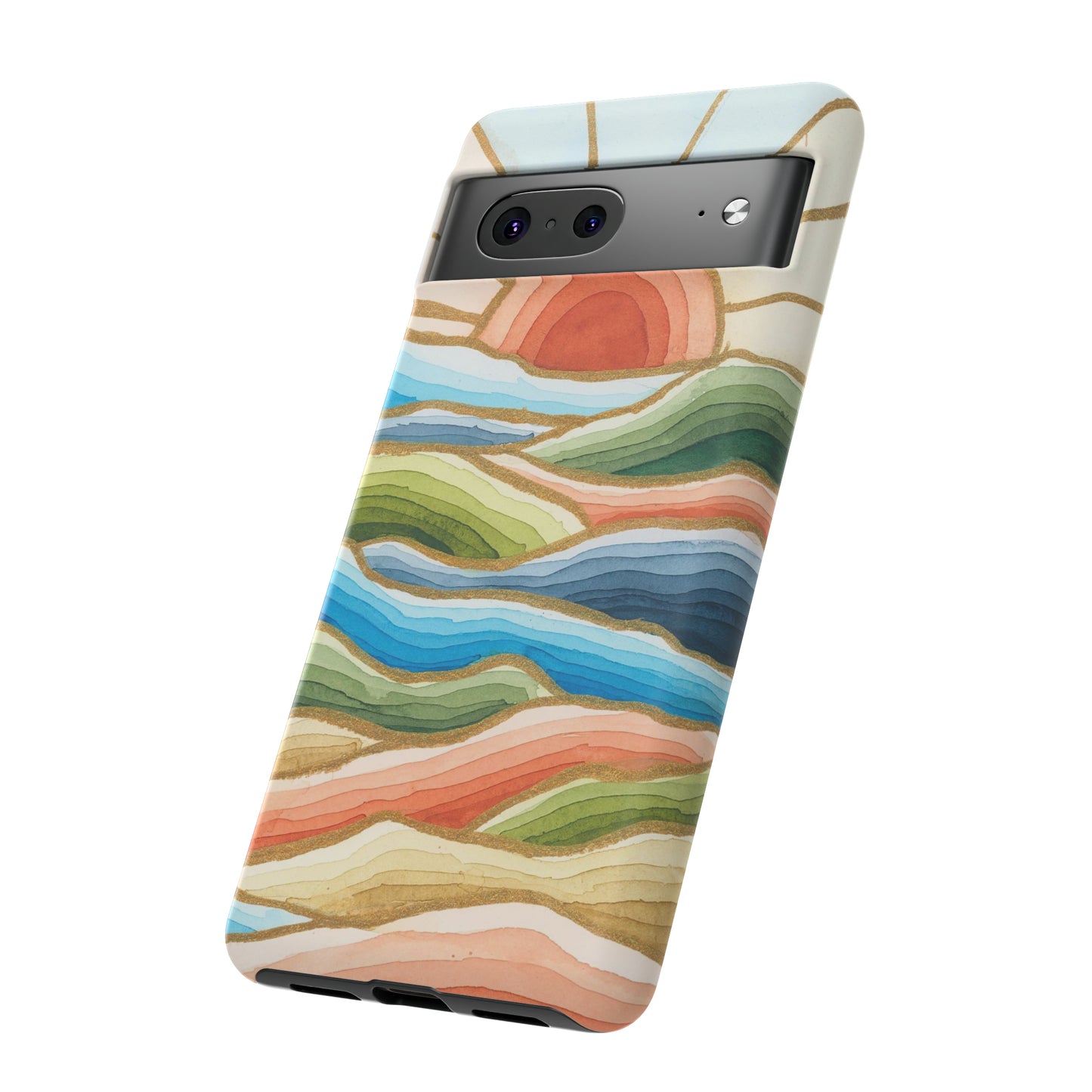 Tough Cell Phone Cases - Red Twilight Landscape