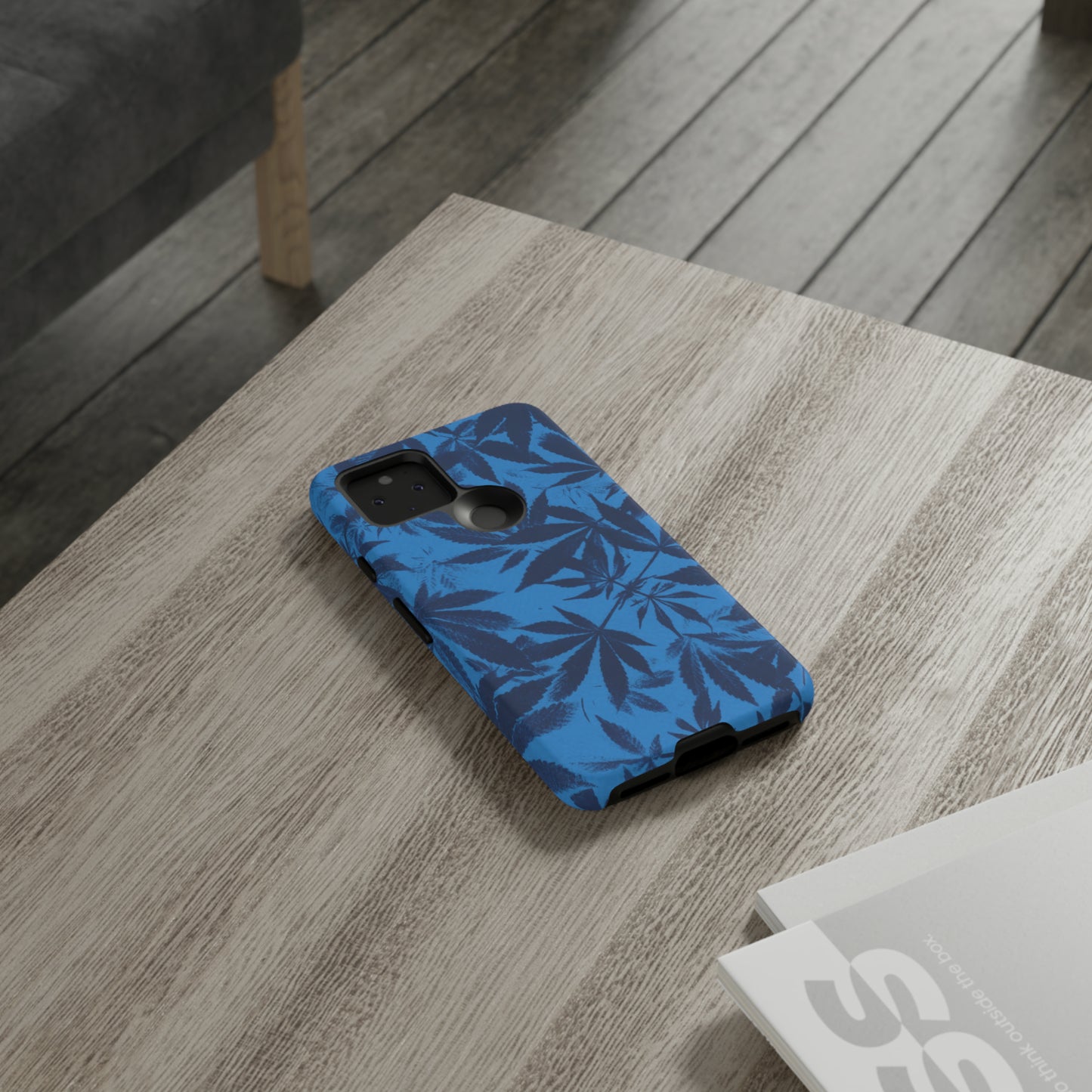 Tough Cell Phone Cases - Cyanotype on Bright Blue Print