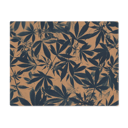 100% Cotton Placemat, 1pc - Cyanotype on Amber Print