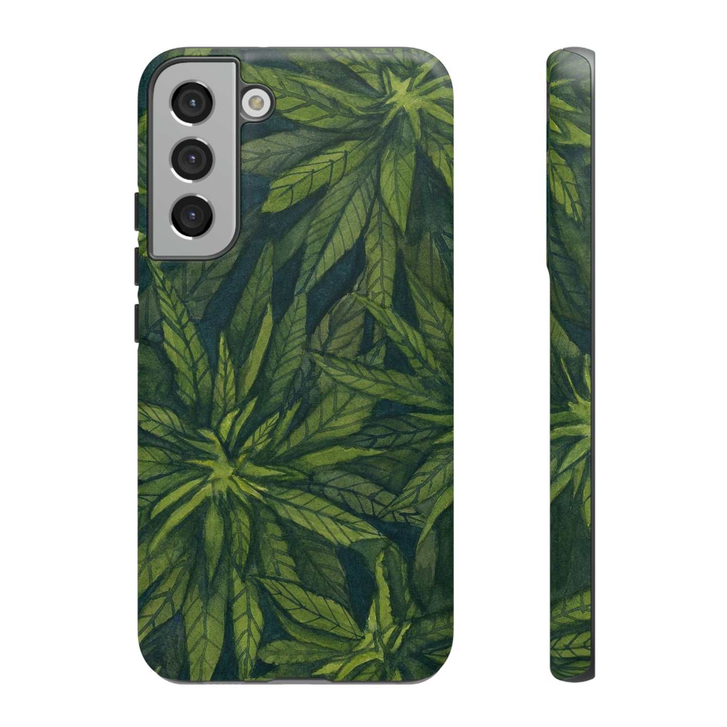 Tough Cell Phone Cases - Watercolor Cannabis Field