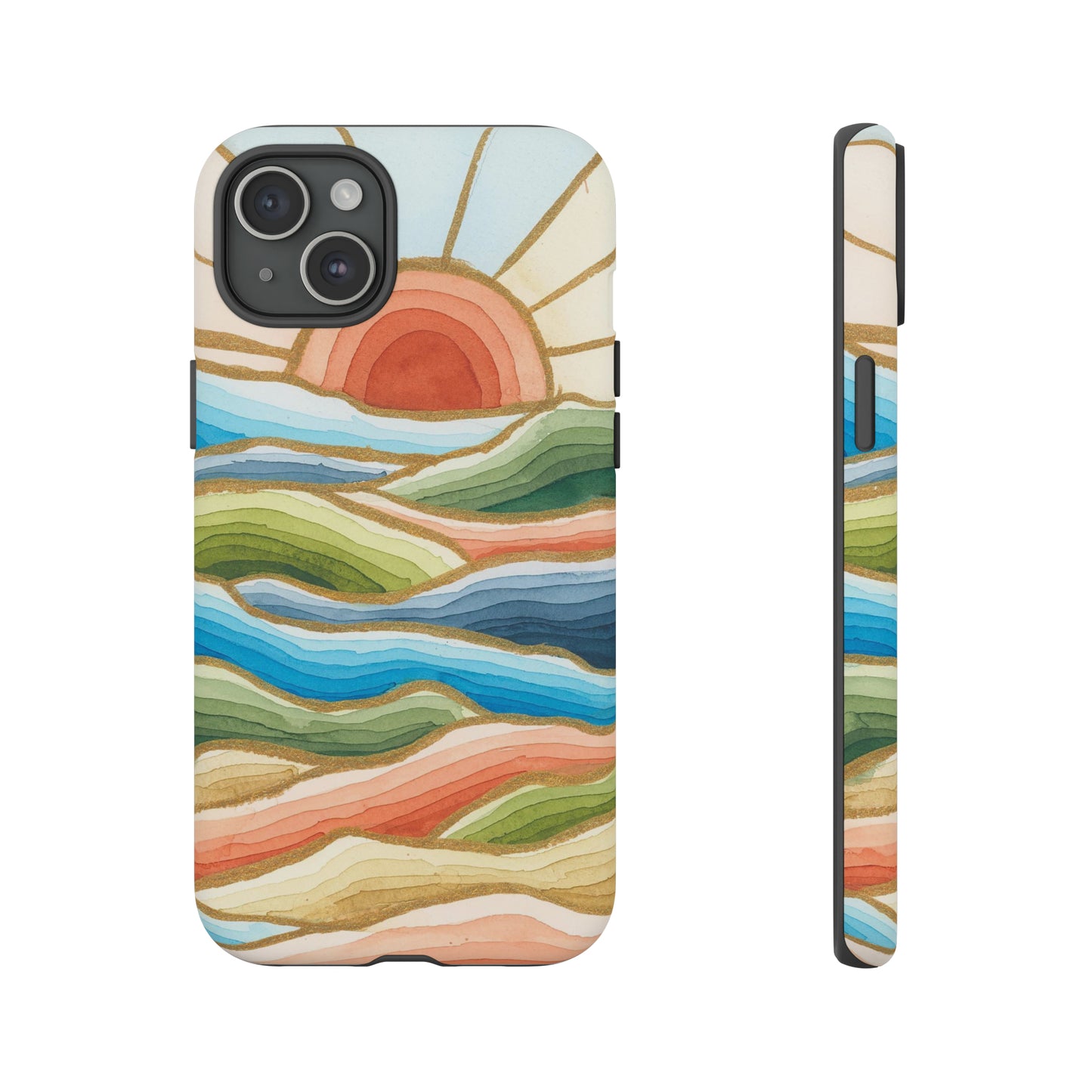 Tough Cell Phone Cases - Red Twilight Landscape