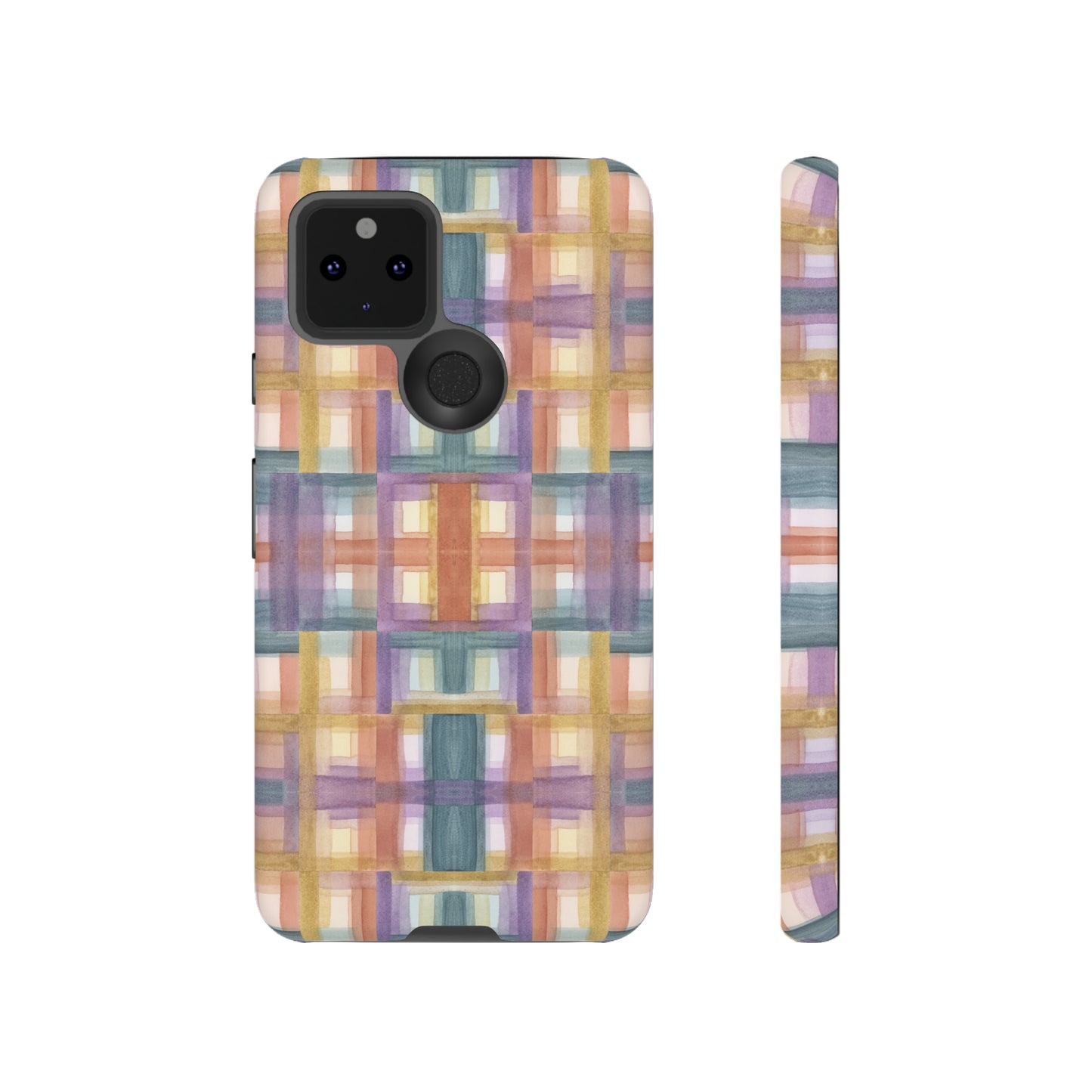 Tough Cell Phone Cases - Painterly Plaid, Warm Colors