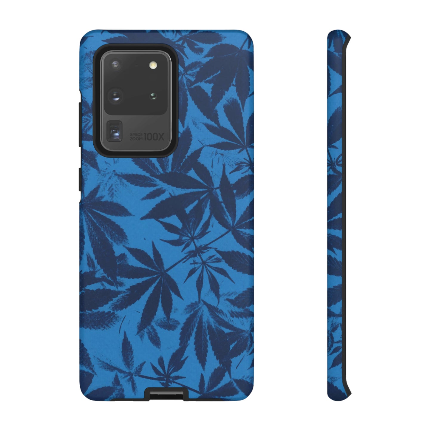 Tough Cell Phone Cases - Cyanotype on Bright Blue Print