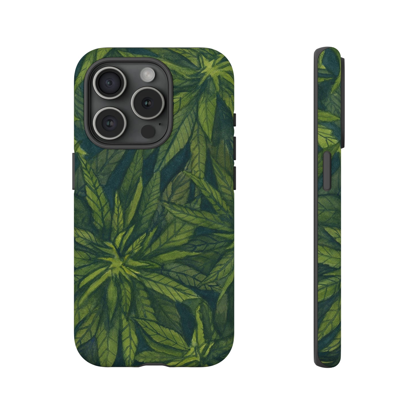 Tough Cell Phone Cases - Watercolor Cannabis Field