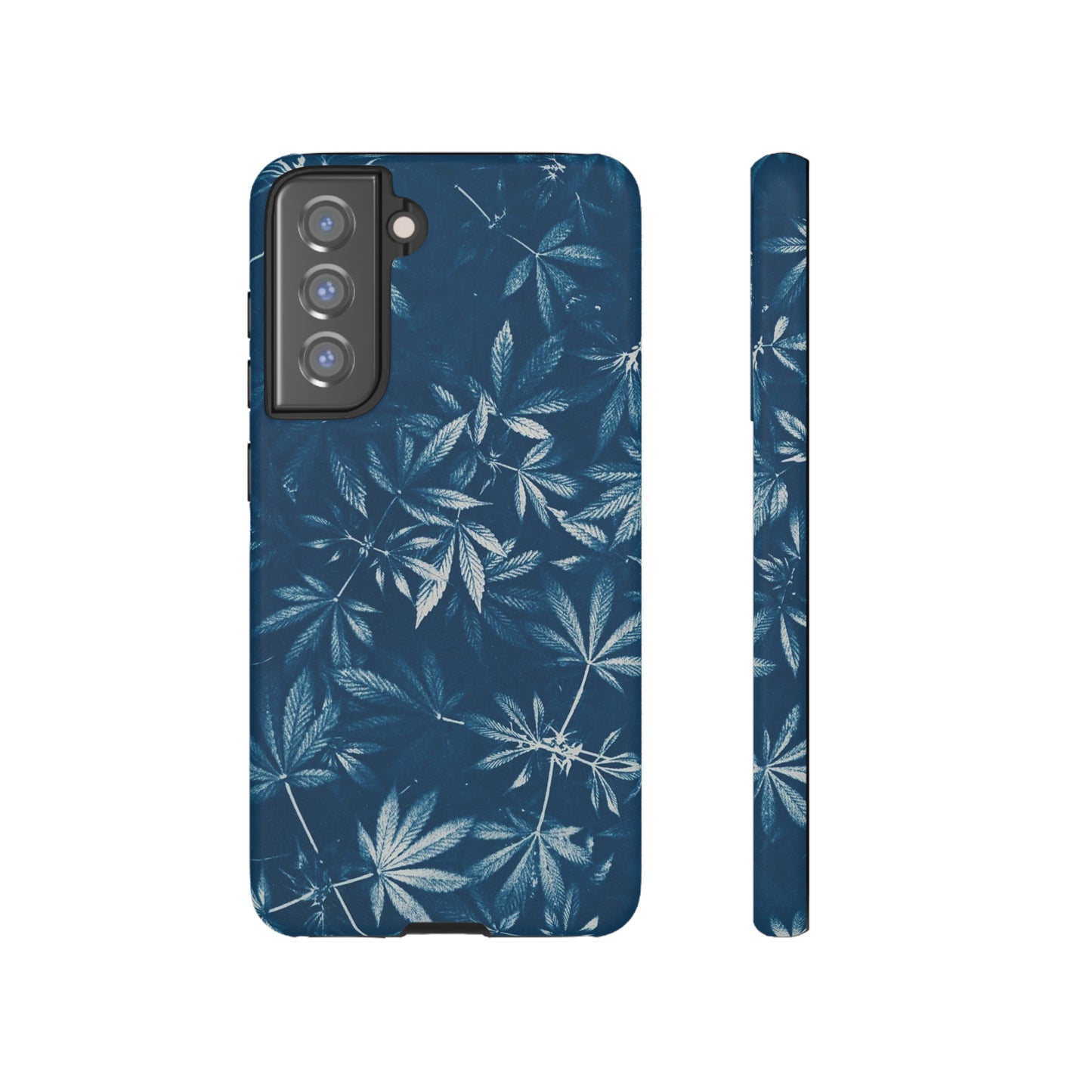 Tough Cell Phone Cases - Cannabis Field Cyanotype Print