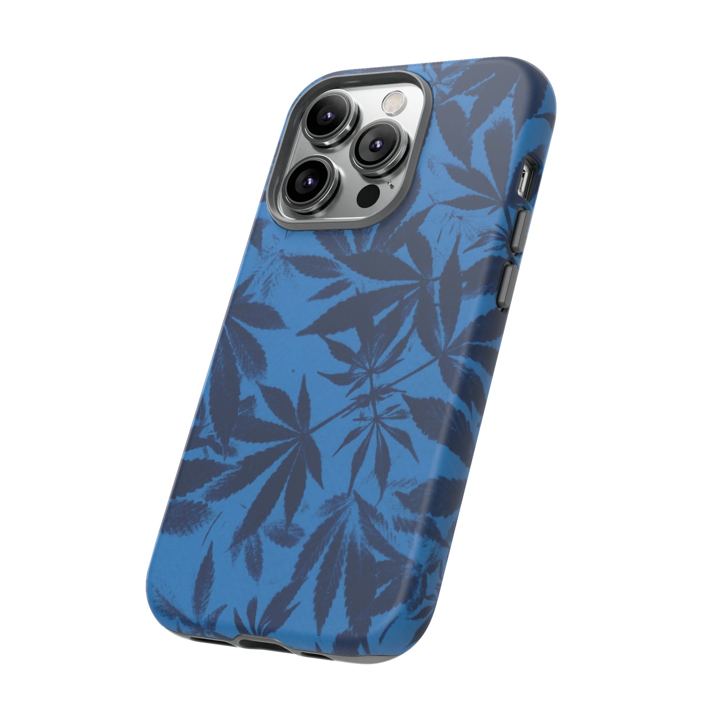 Tough Cell Phone Cases - Cyanotype on Bright Blue Print