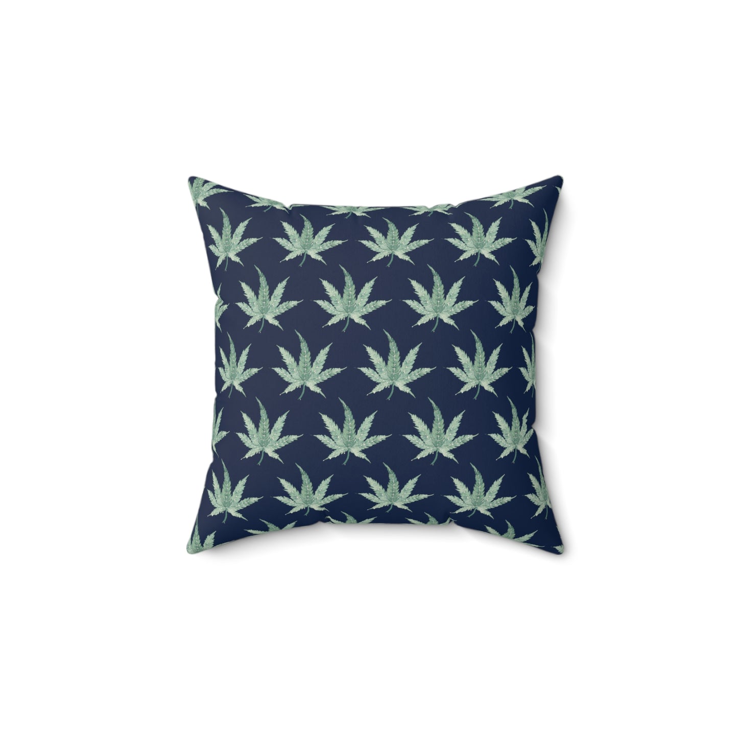 Faux Suede Square Pillow - Aquamarine Dream, Navy Background