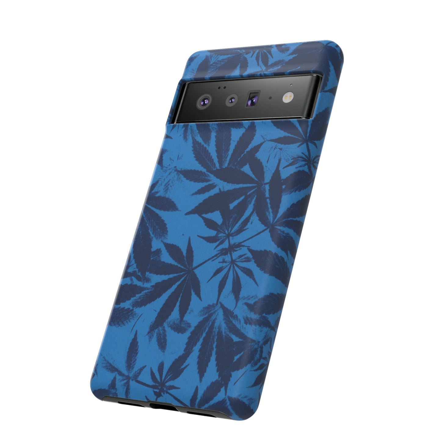 Tough Cell Phone Cases - Cyanotype on Bright Blue Print