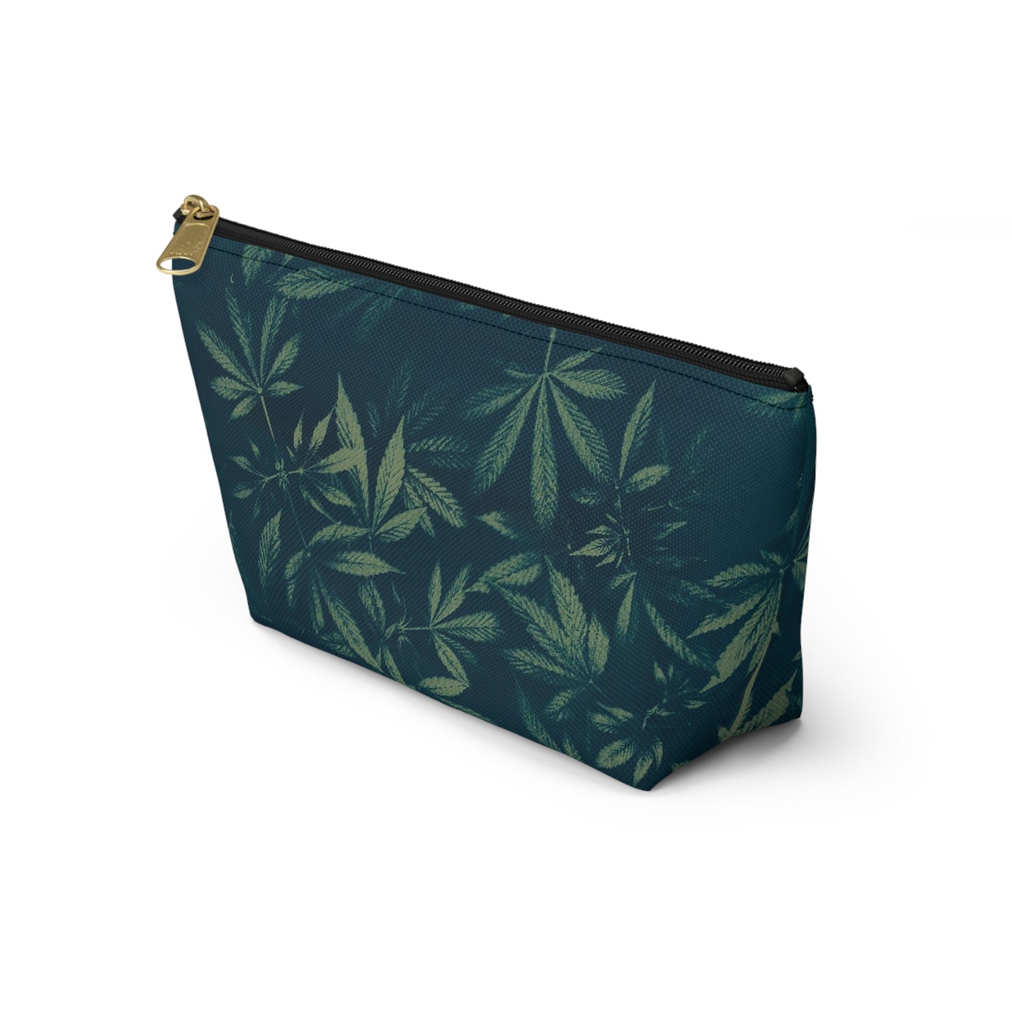 Roomy Accessory Pouch - Cyanotype on Green