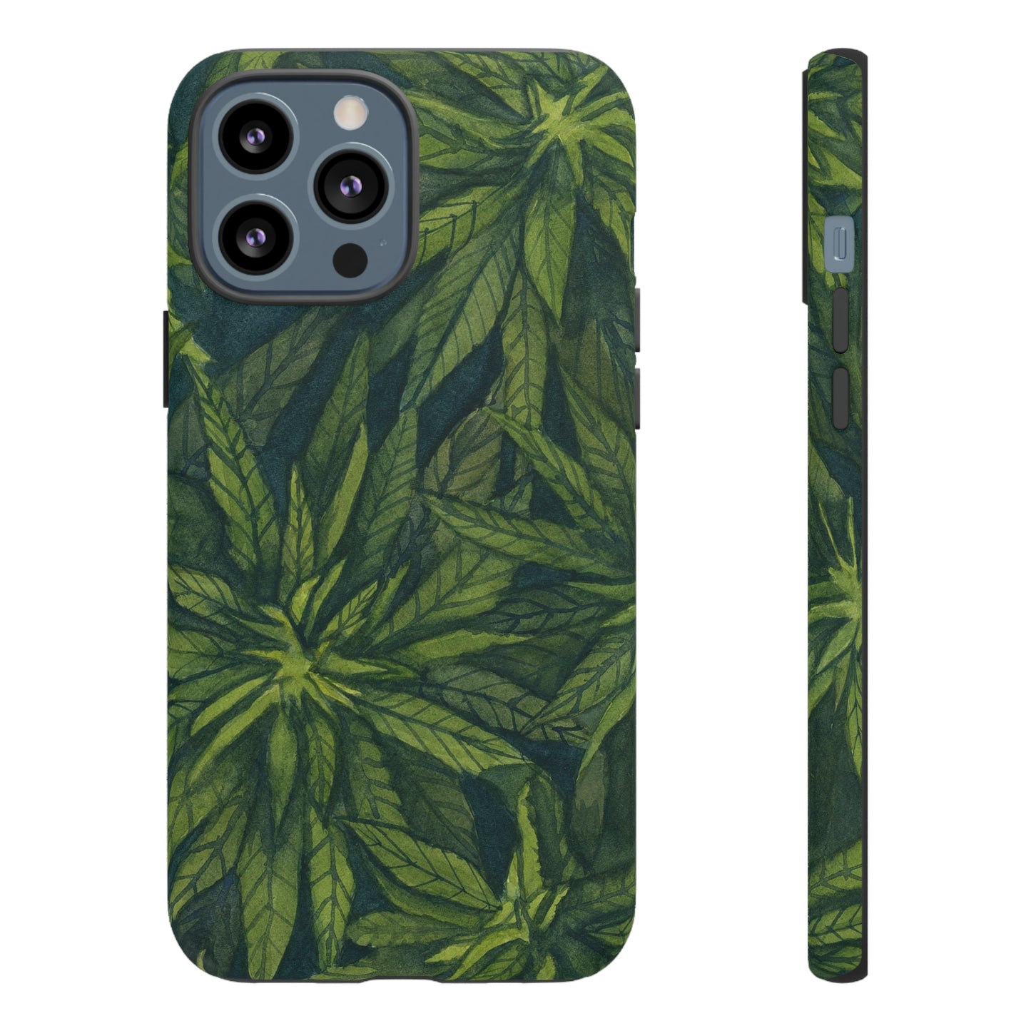 Tough Cell Phone Cases - Watercolor Cannabis Field